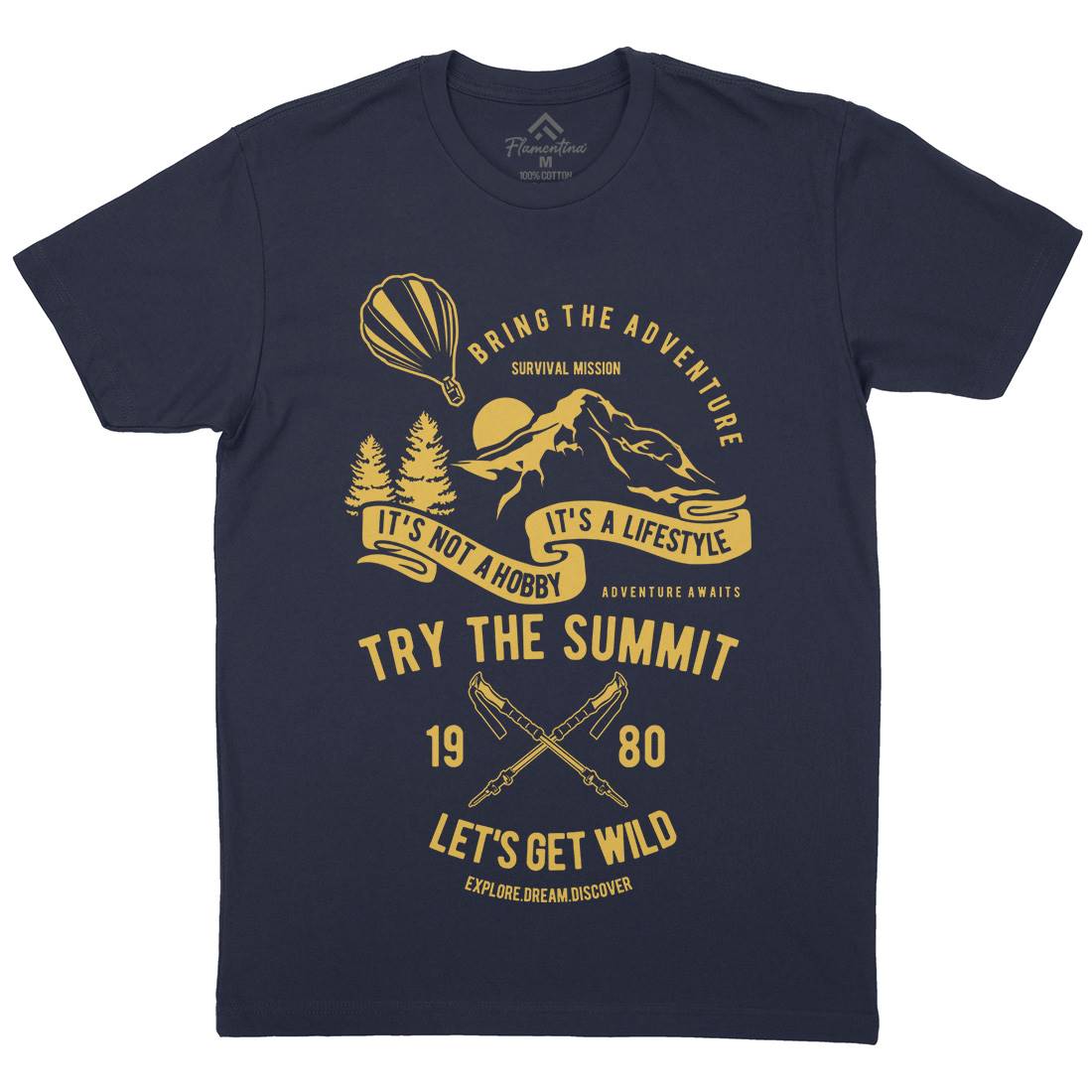 Try The Summit Mens Organic Crew Neck T-Shirt Nature B267