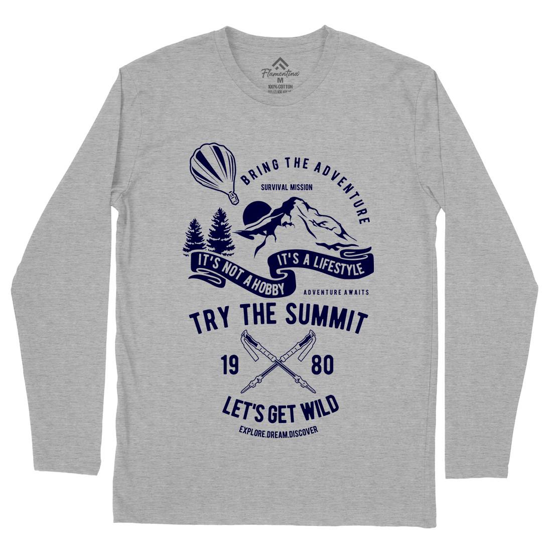 Try The Summit Mens Long Sleeve T-Shirt Nature B267