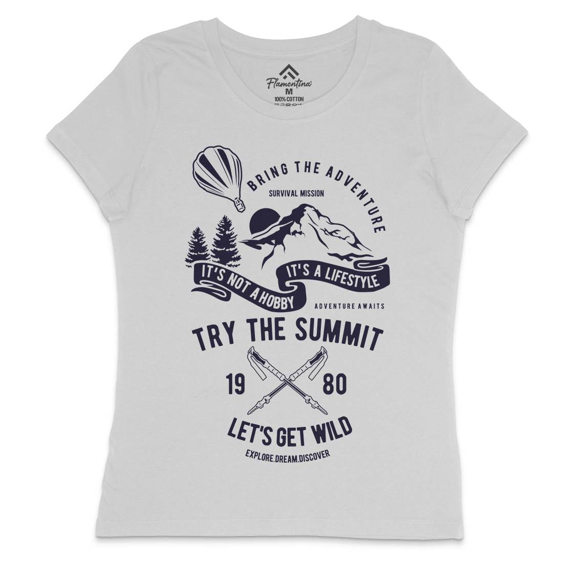 Try The Summit Womens Crew Neck T-Shirt Nature B267