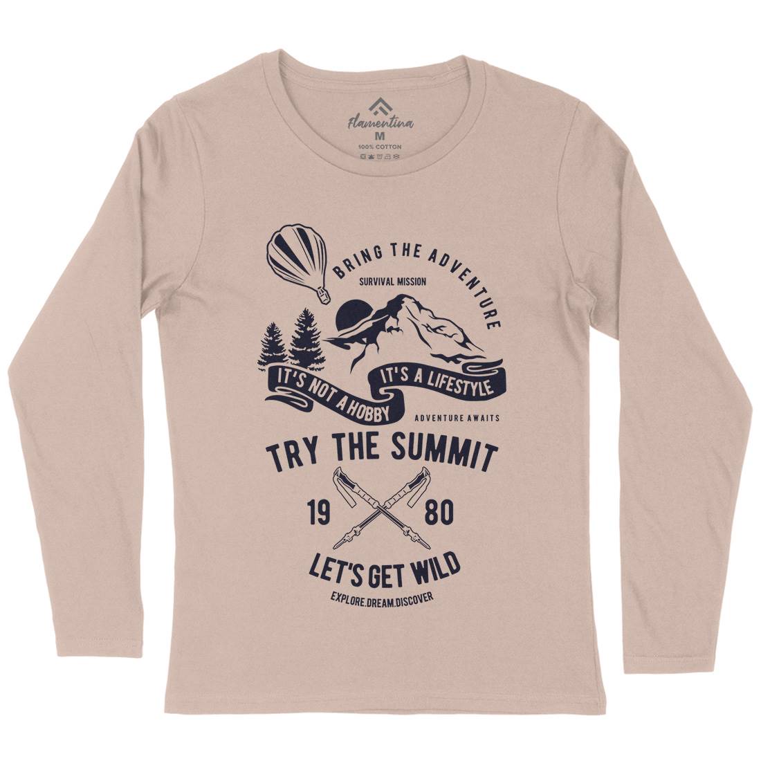 Try The Summit Womens Long Sleeve T-Shirt Nature B267