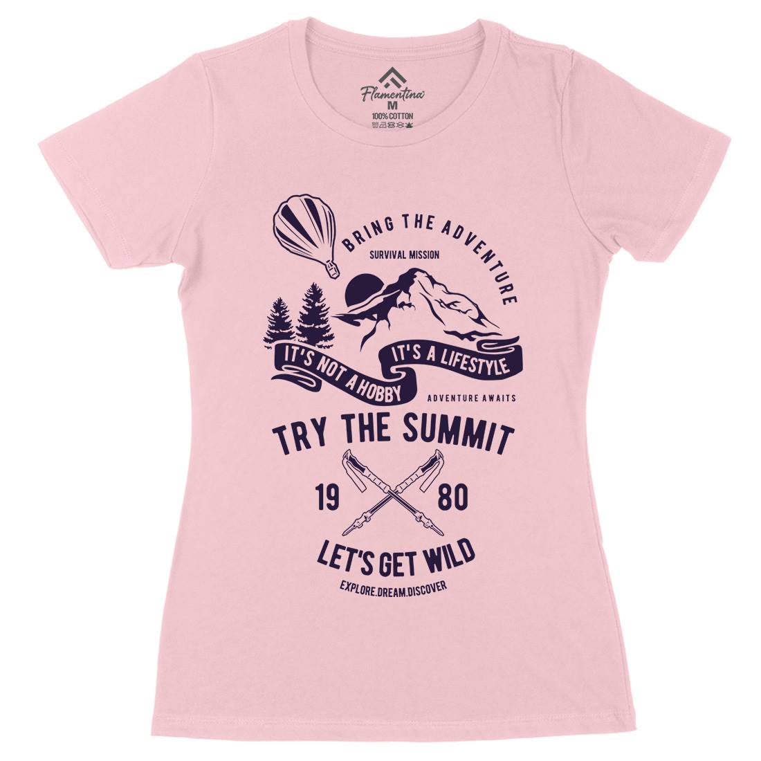 Try The Summit Womens Organic Crew Neck T-Shirt Nature B267