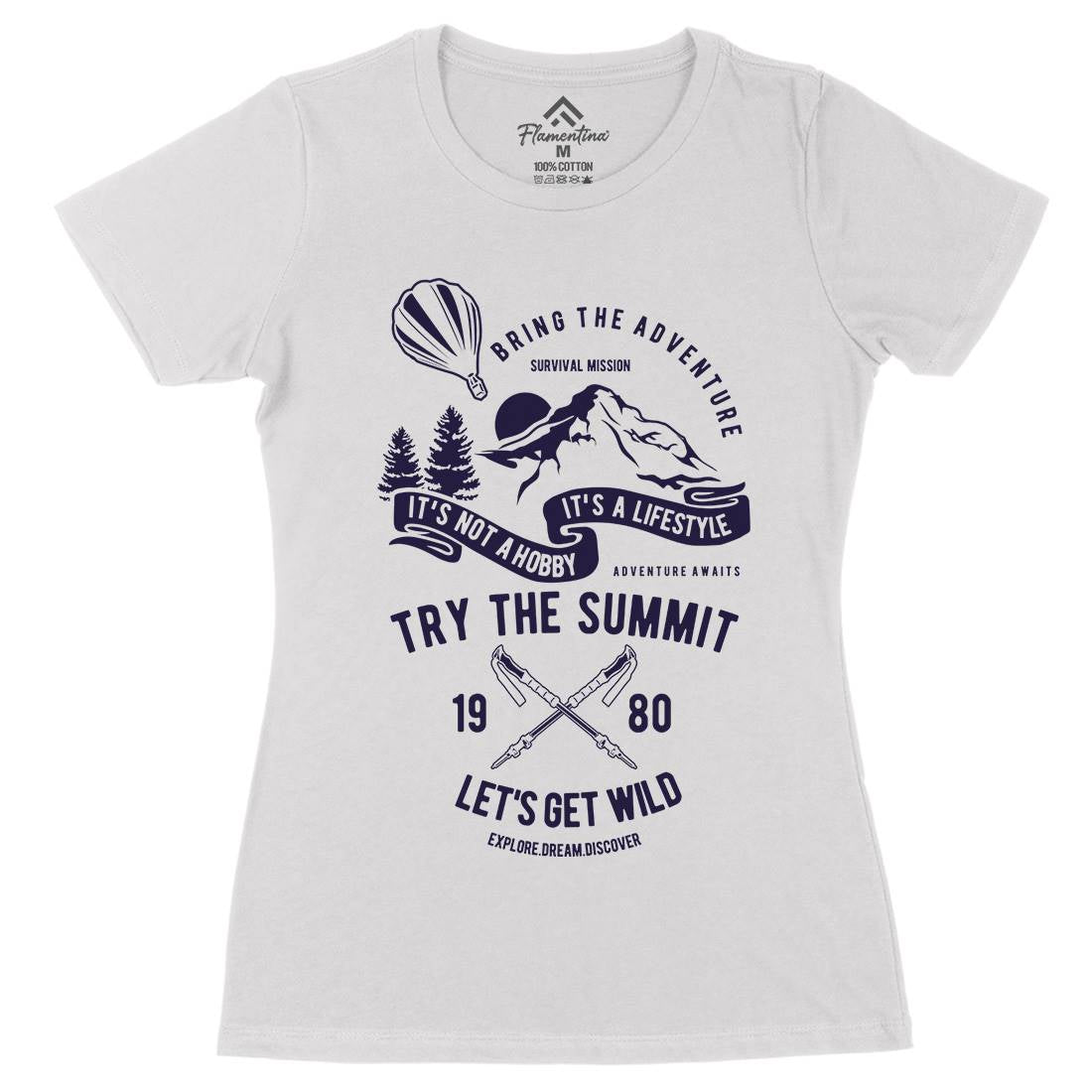 Try The Summit Womens Organic Crew Neck T-Shirt Nature B267