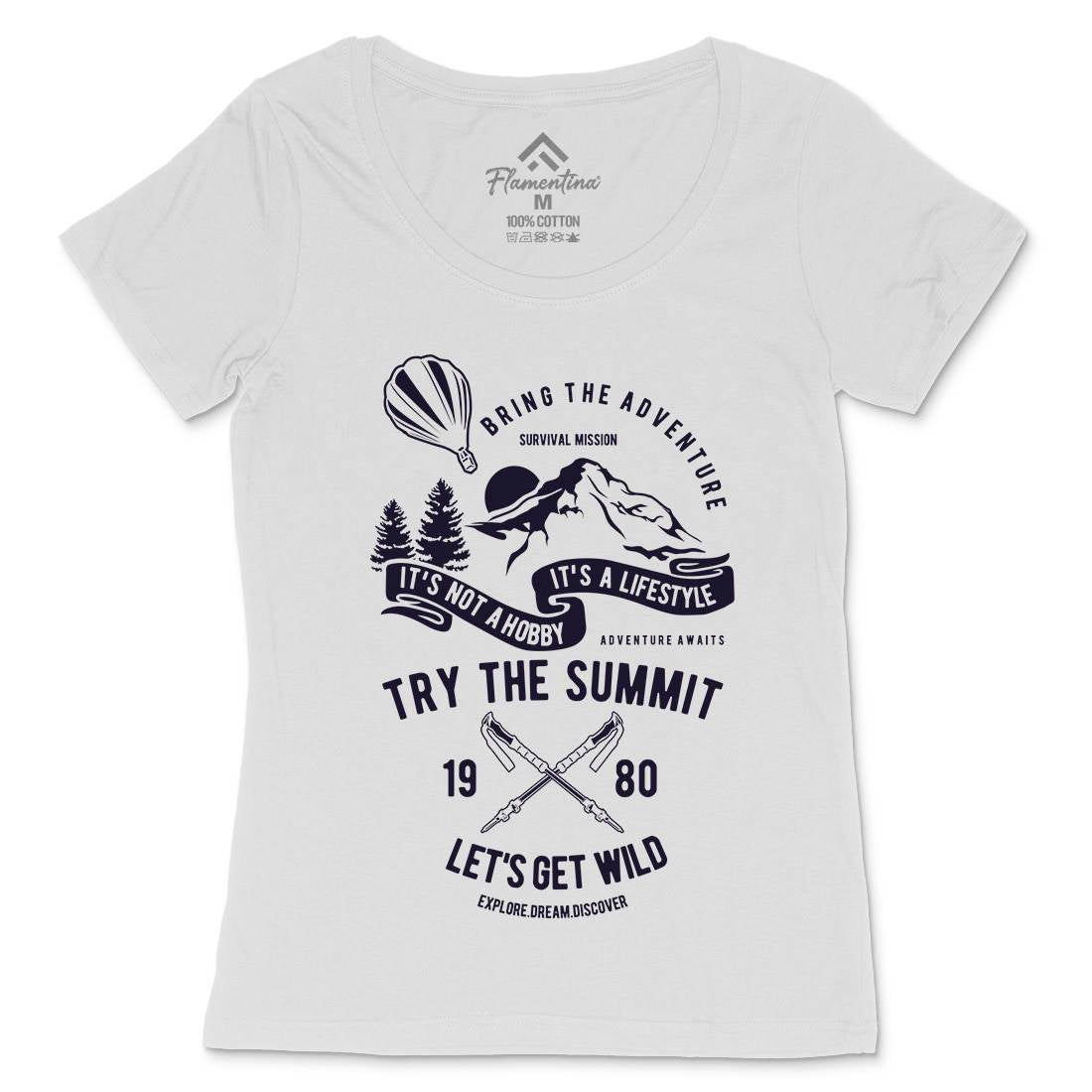 Try The Summit Womens Scoop Neck T-Shirt Nature B267