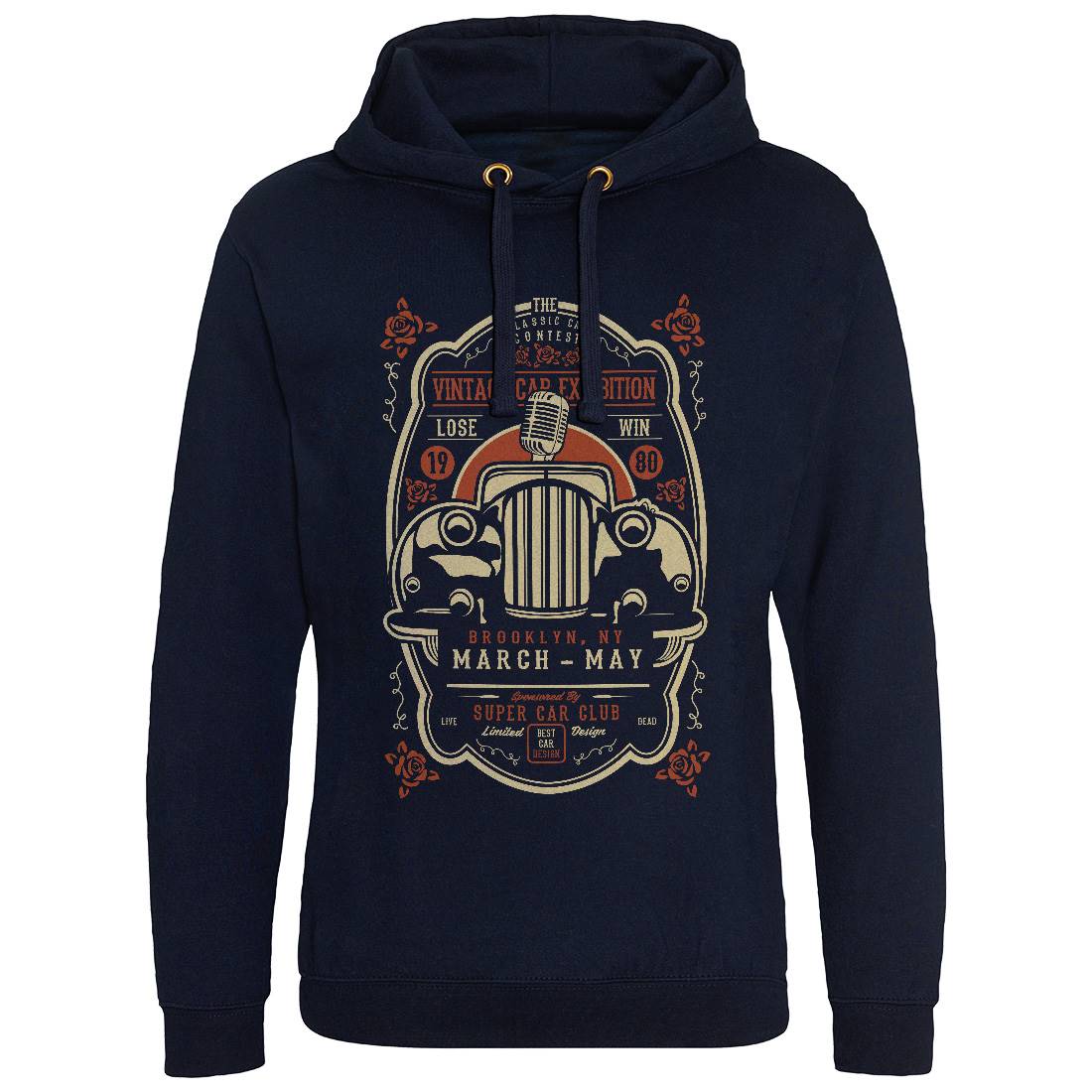 Vintage Car Exhibition Mens Hoodie Without Pocket Cars B268
