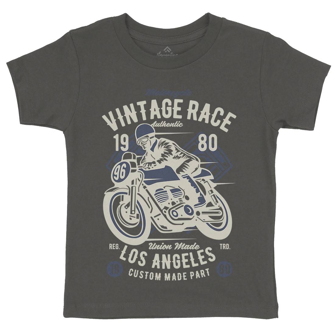 Vintage Race Kids Organic Crew Neck T-Shirt Motorcycles B269