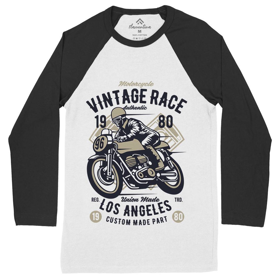 Vintage Race Mens Long Sleeve Baseball T-Shirt Motorcycles B269
