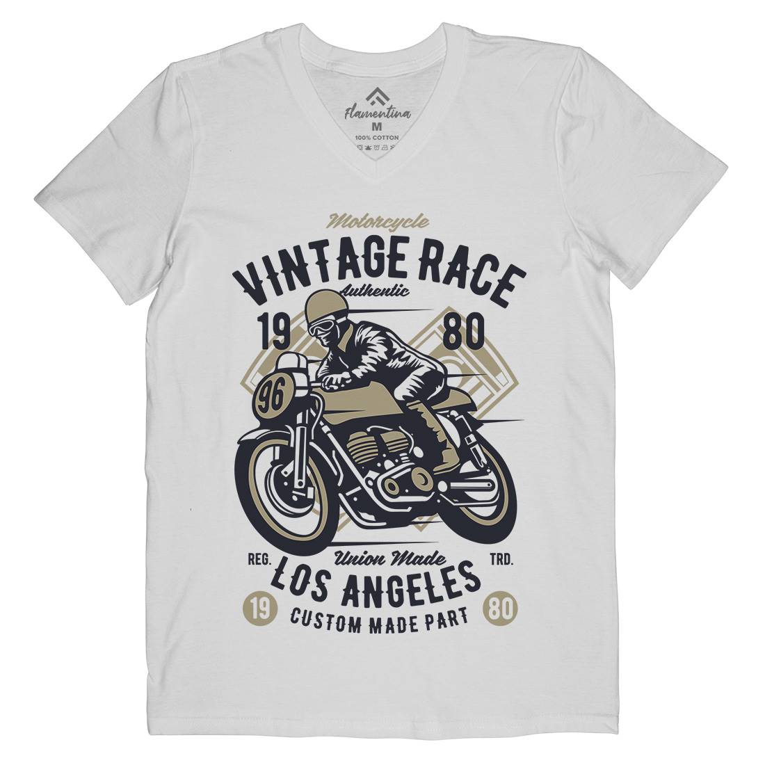 Vintage Race Mens V-Neck T-Shirt Motorcycles B269