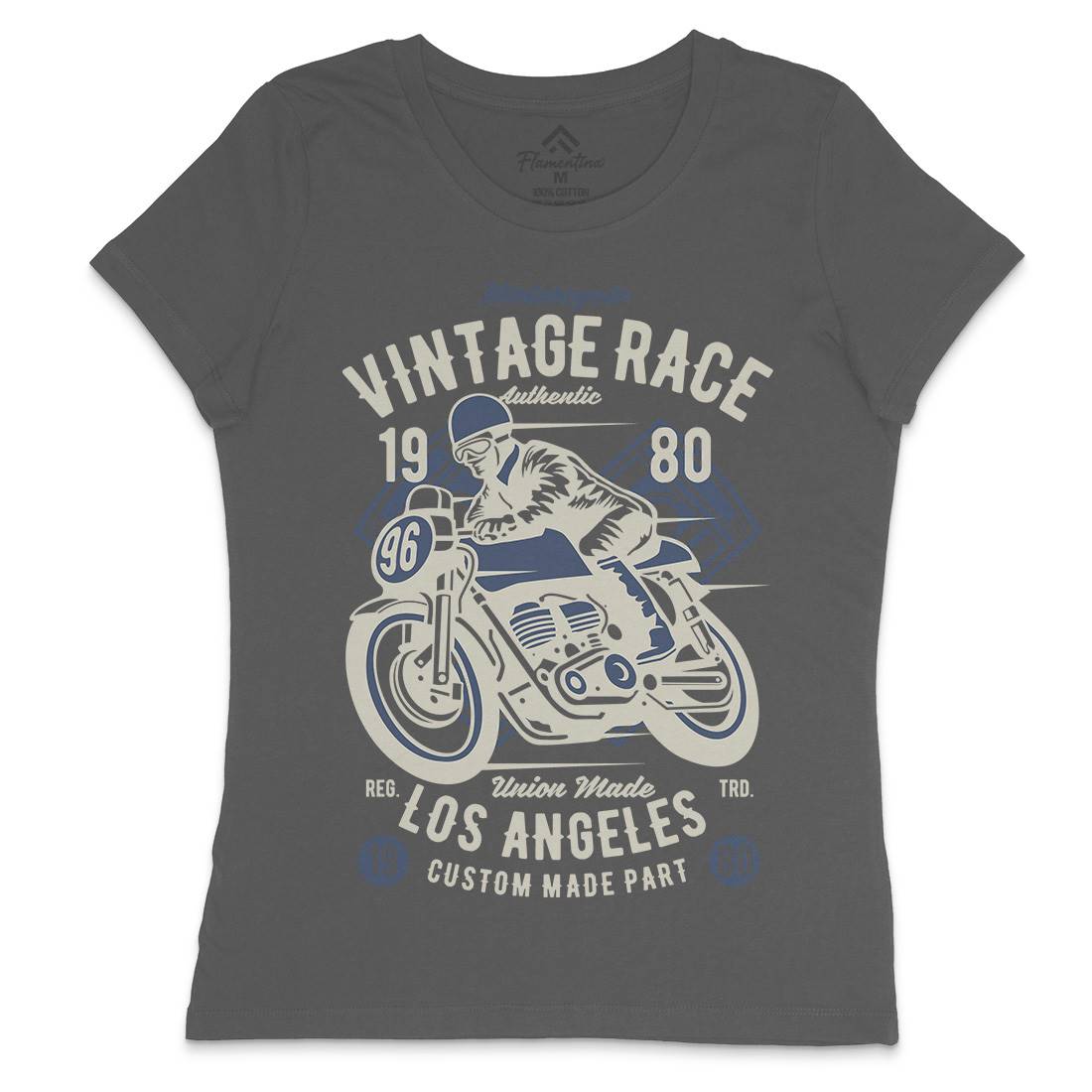 Vintage Race Womens Crew Neck T-Shirt Motorcycles B269