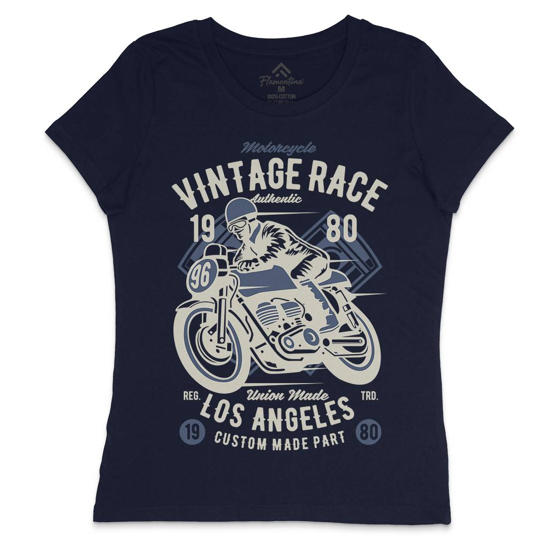 Vintage Race Womens Crew Neck T-Shirt Motorcycles B269