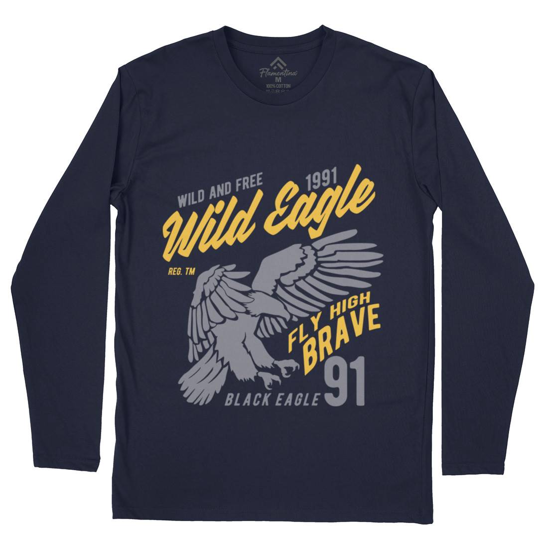 Wild Eagle Mens Long Sleeve T-Shirt Animals B270