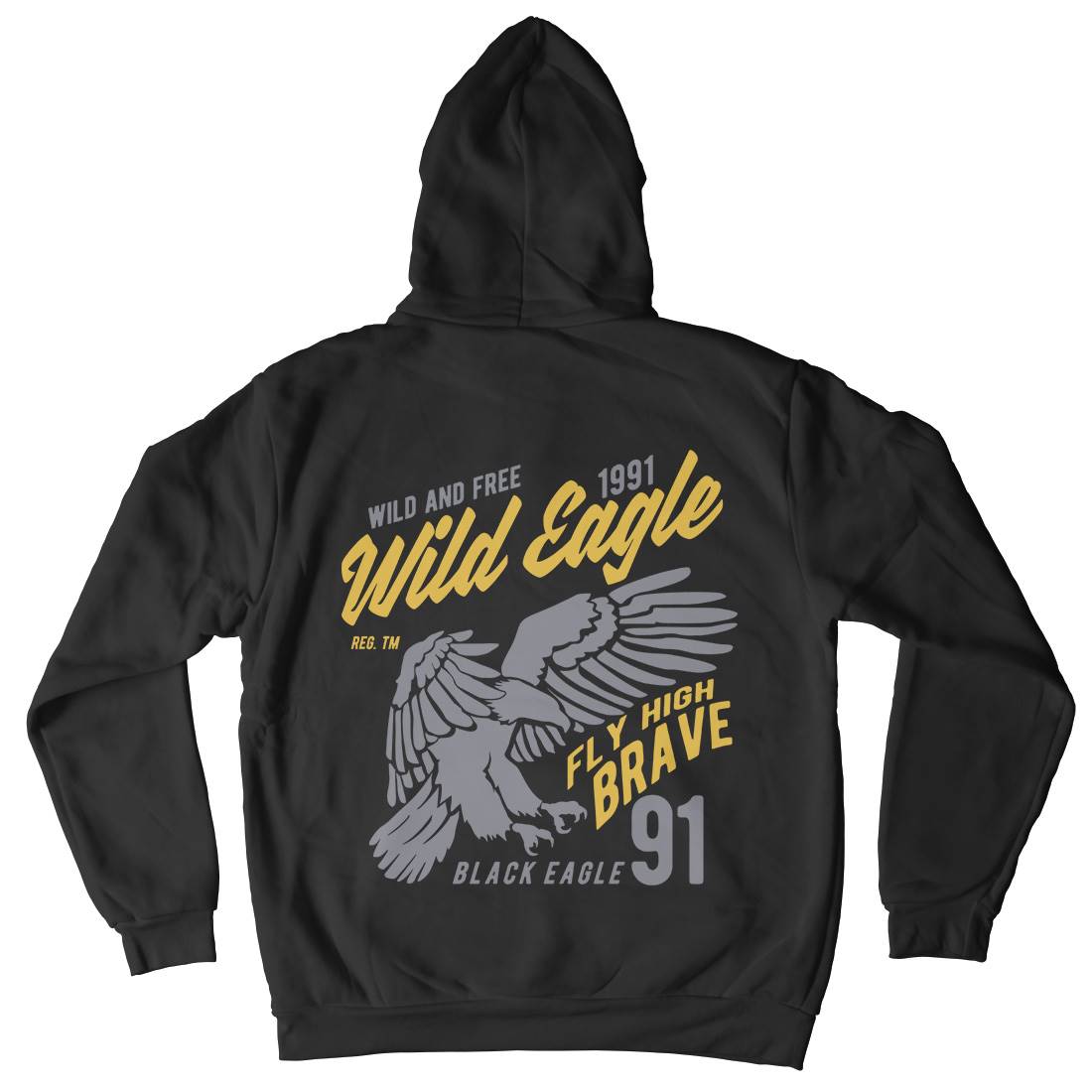 Wild Eagle Mens Hoodie With Pocket Animals B270