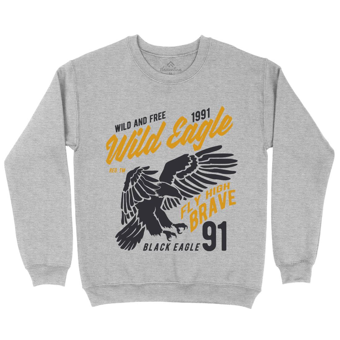 Wild Eagle Mens Crew Neck Sweatshirt Animals B270