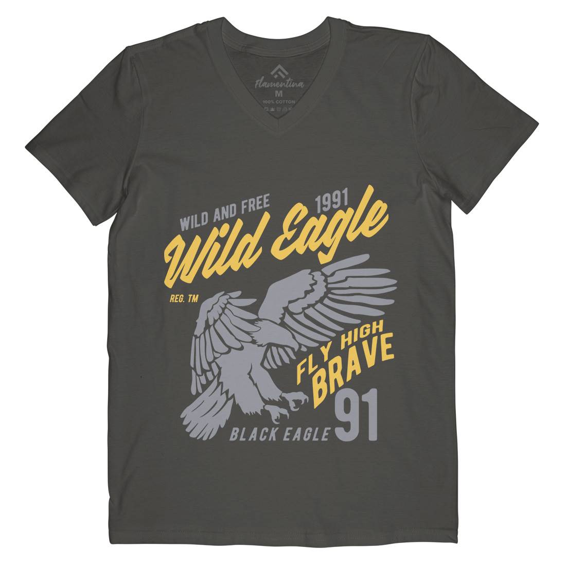 Wild Eagle Mens V-Neck T-Shirt Animals B270