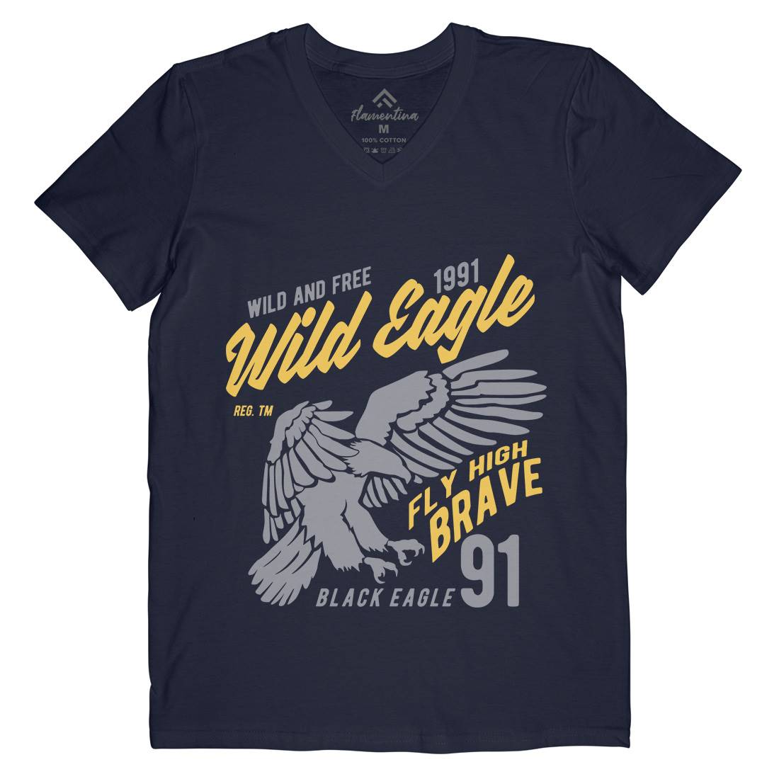 Wild Eagle Mens V-Neck T-Shirt Animals B270