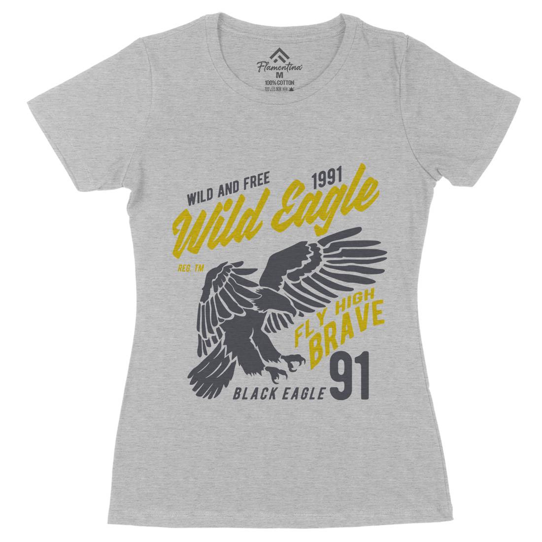 Wild Eagle Womens Organic Crew Neck T-Shirt Animals B270