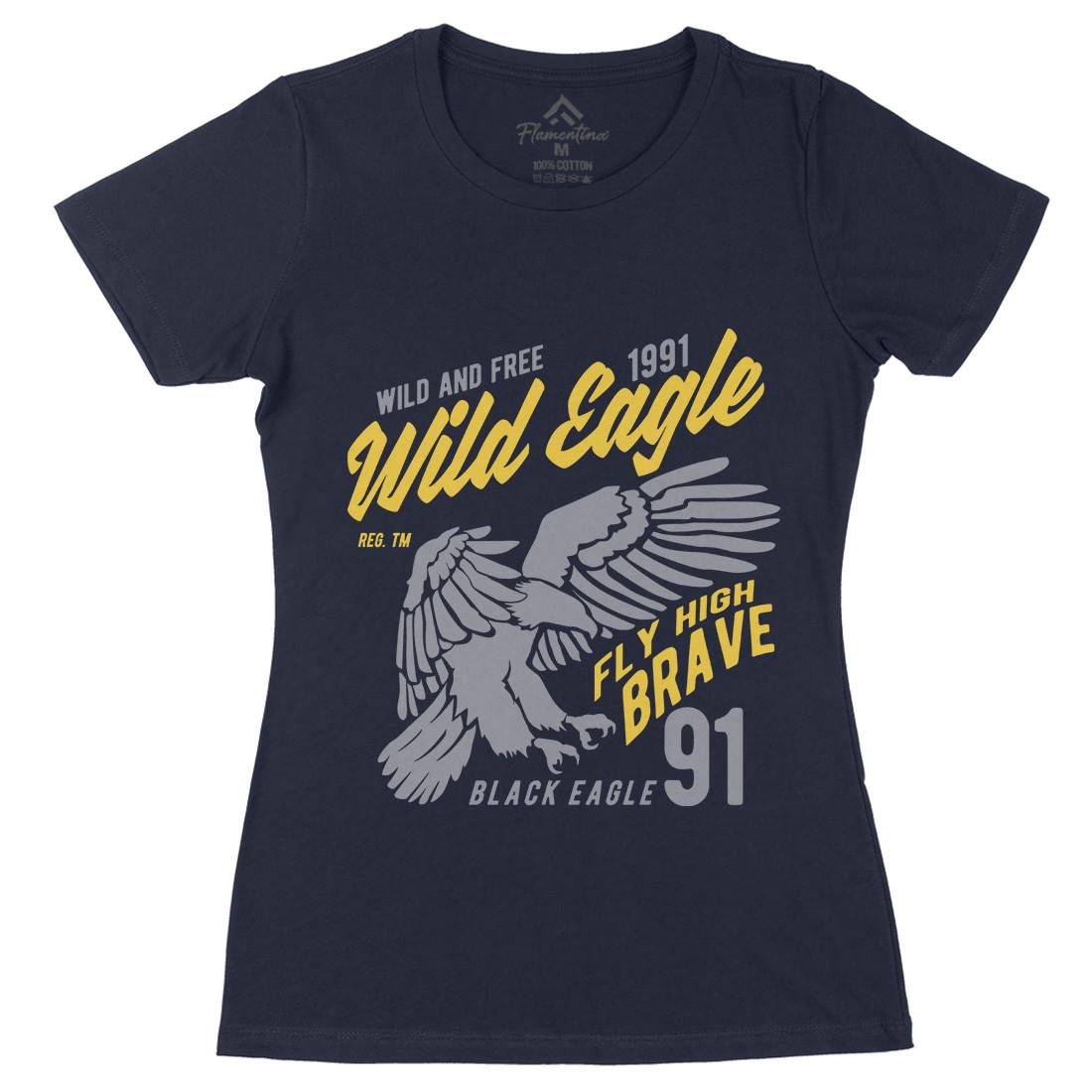 Wild Eagle Womens Organic Crew Neck T-Shirt Animals B270