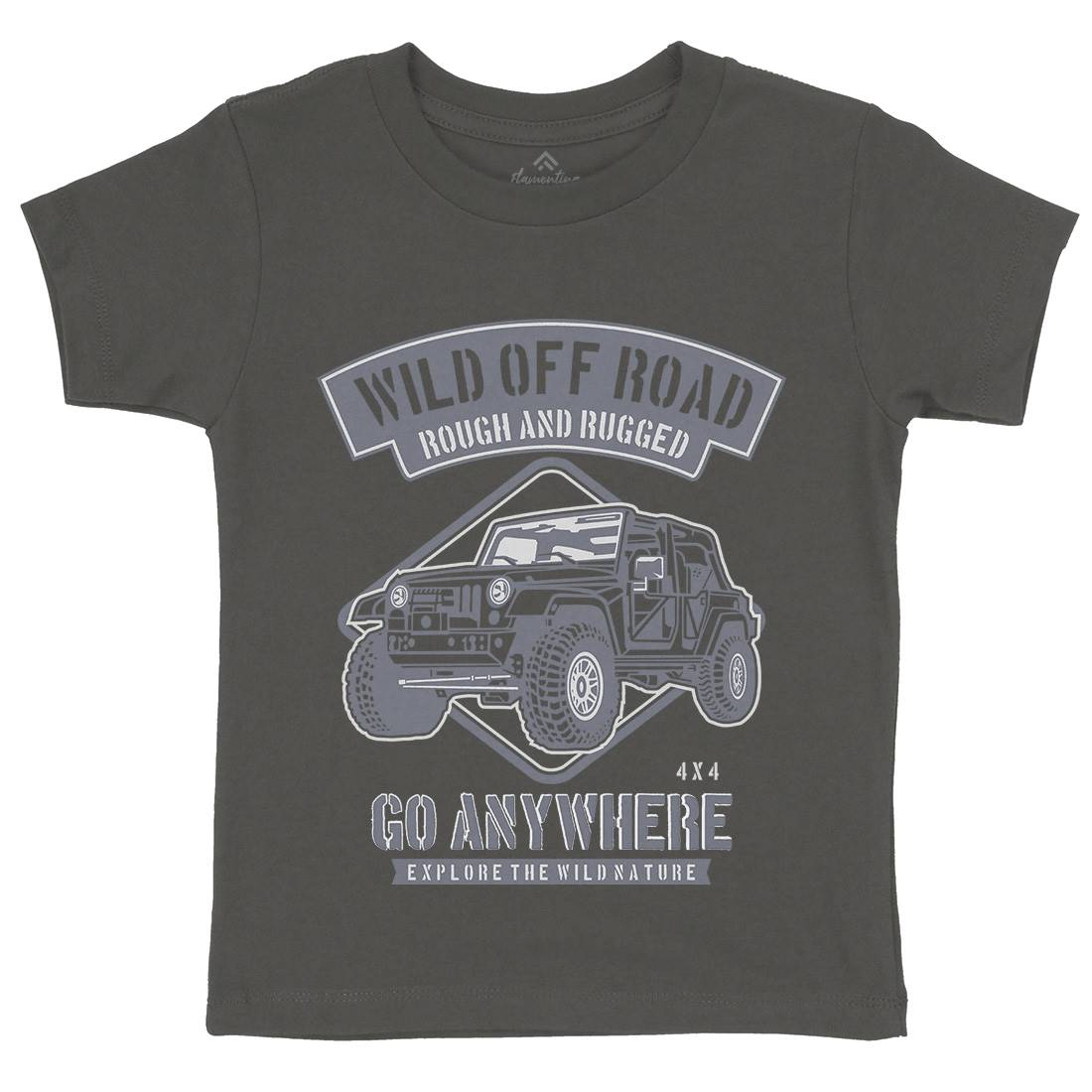 Wild Off Road Kids Organic Crew Neck T-Shirt Cars B271