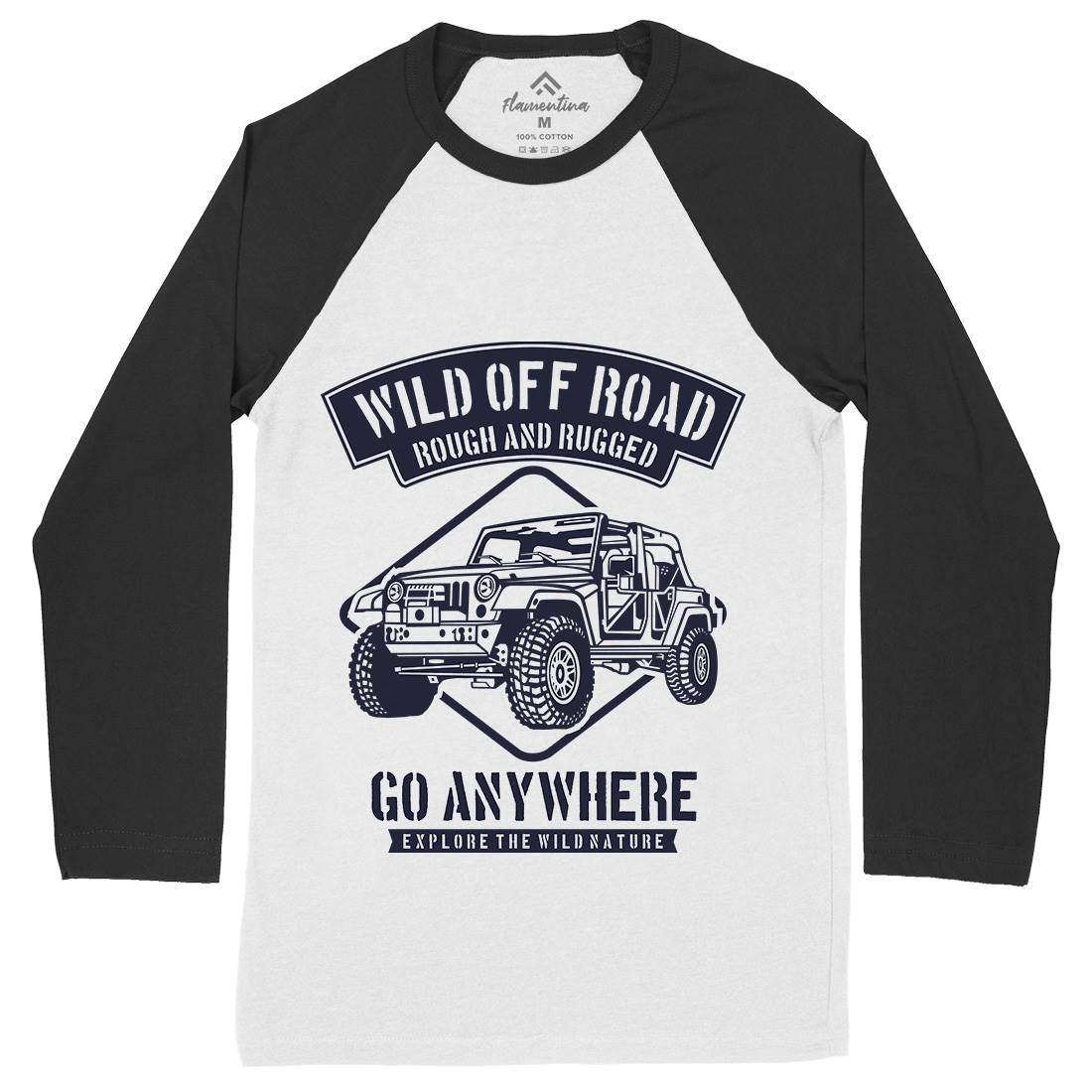 Wild Off Road Mens Long Sleeve Baseball T-Shirt Cars B271
