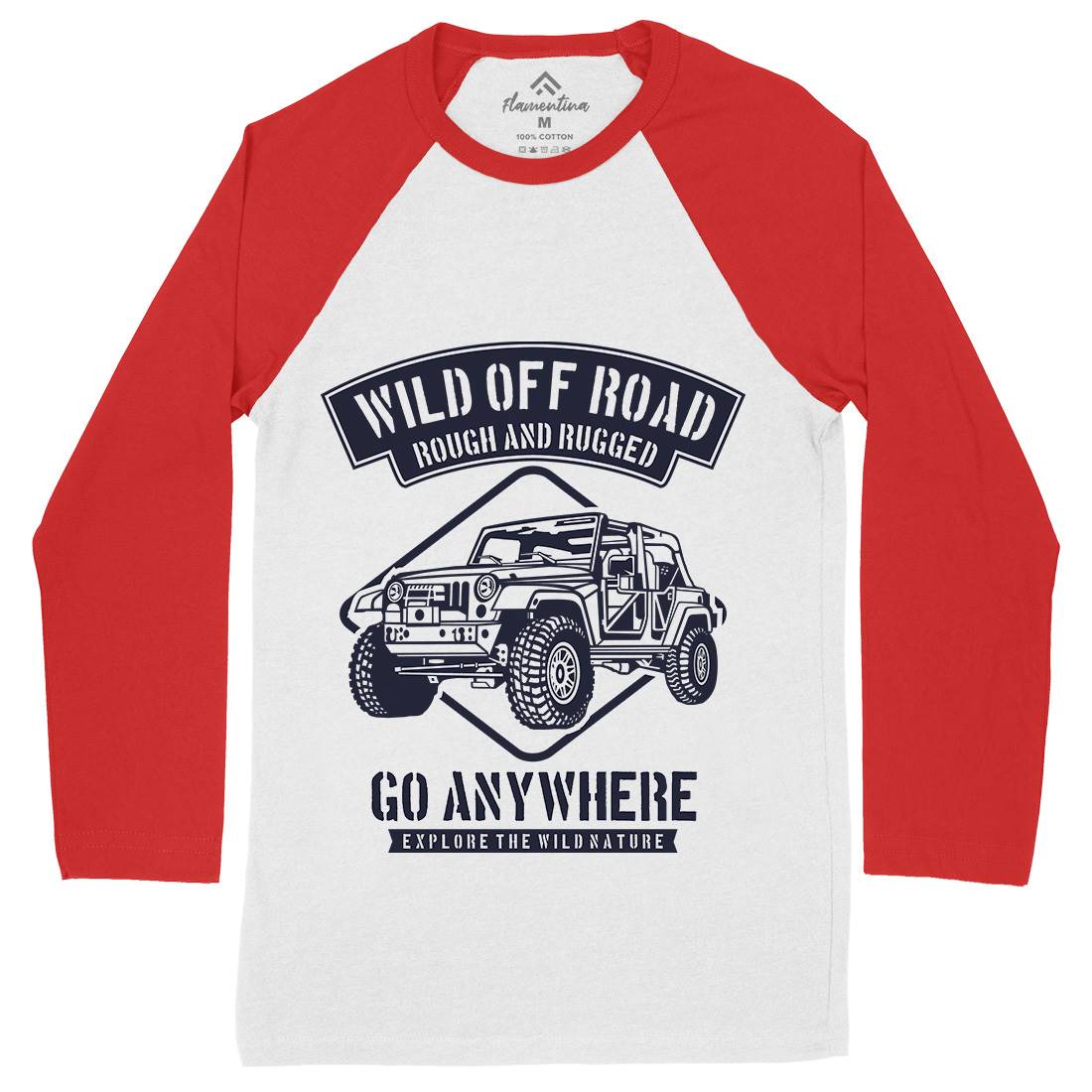 Wild Off Road Mens Long Sleeve Baseball T-Shirt Cars B271