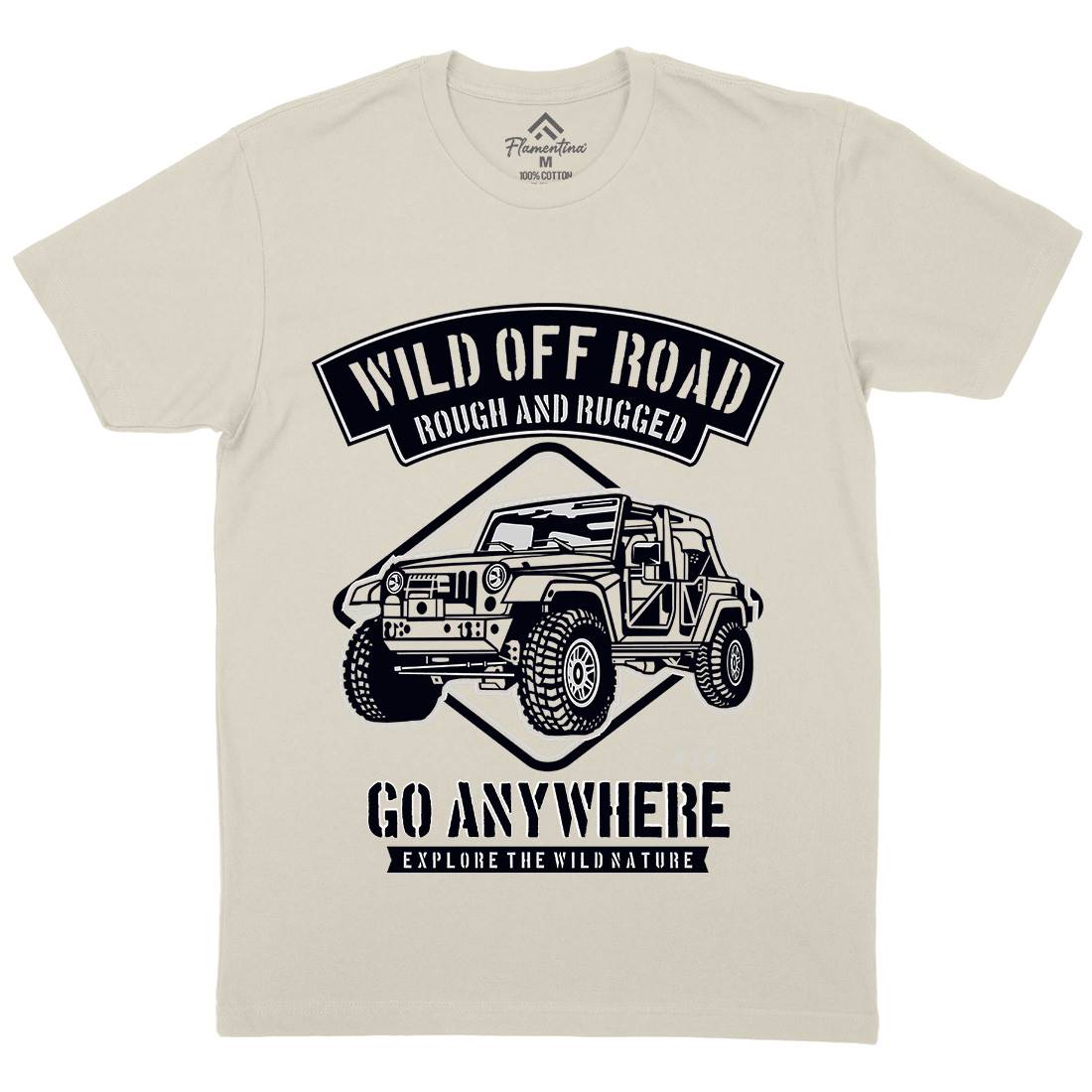 Wild Off Road Mens Organic Crew Neck T-Shirt Cars B271
