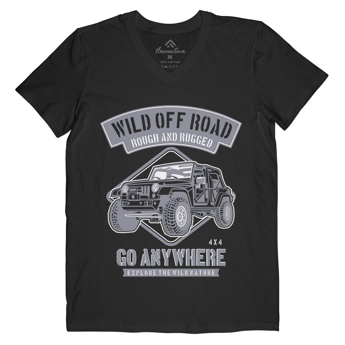 Wild Off Road Mens V-Neck T-Shirt Cars B271