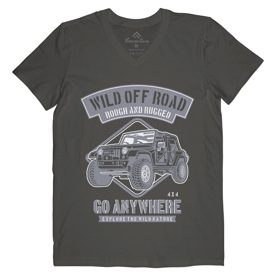 Wild Off Road Mens V-Neck T-Shirt Cars B271