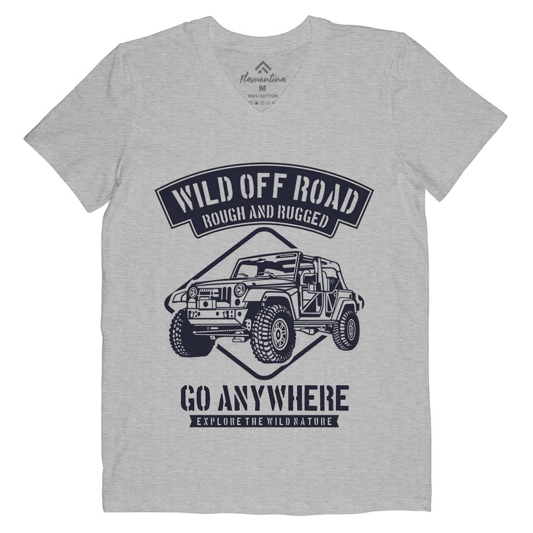 Wild Off Road Mens V-Neck T-Shirt Cars B271