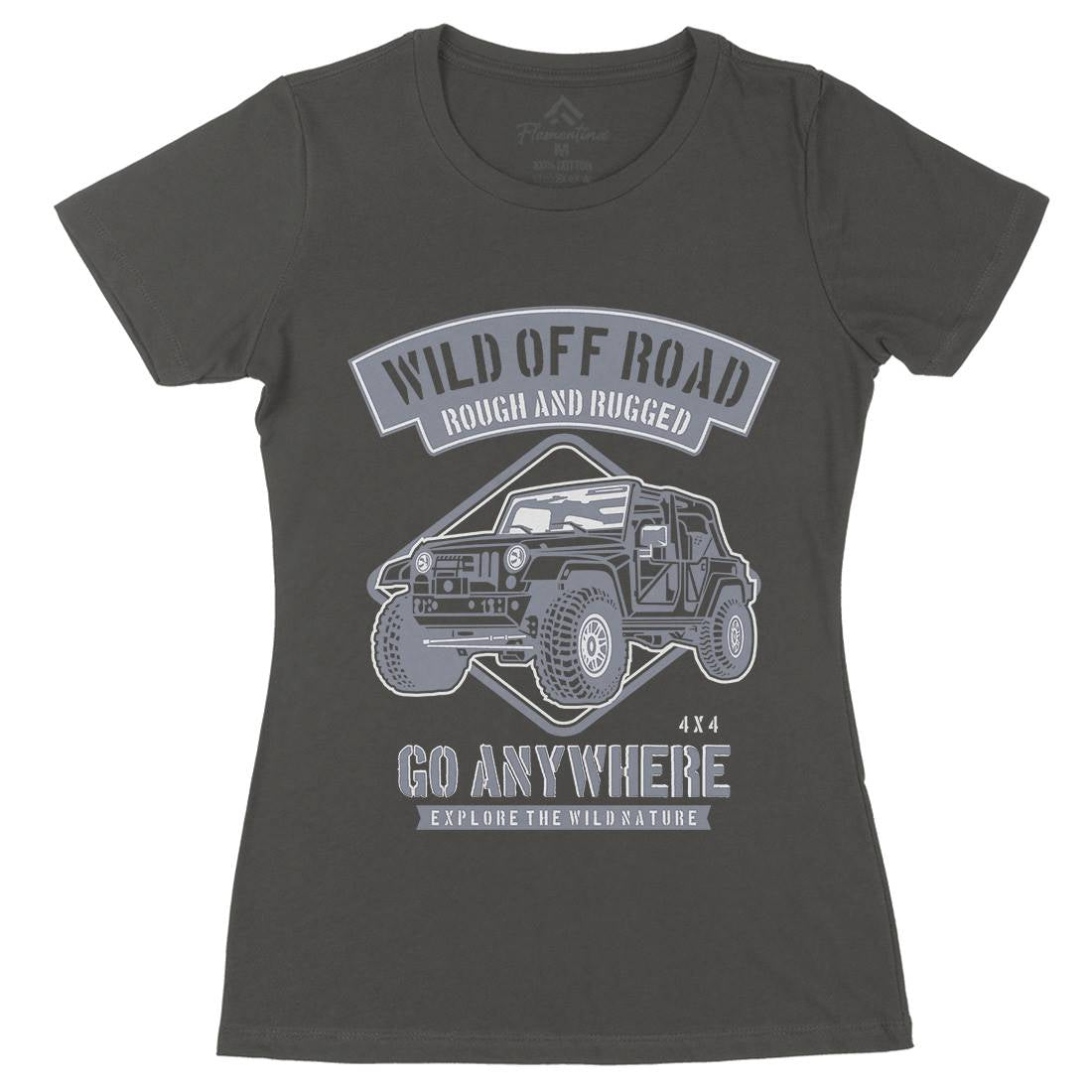 Wild Off Road Womens Organic Crew Neck T-Shirt Cars B271
