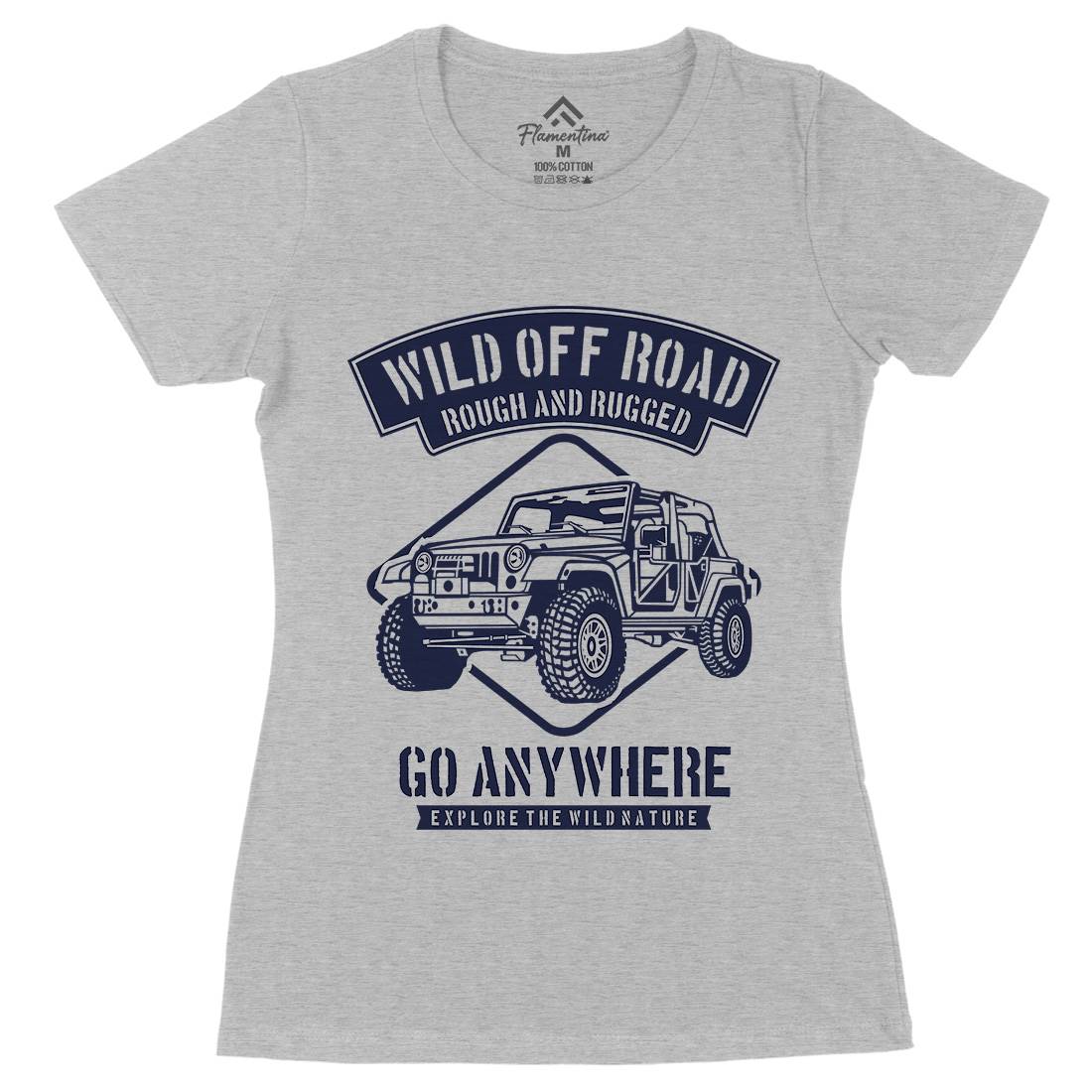 Wild Off Road Womens Organic Crew Neck T-Shirt Cars B271