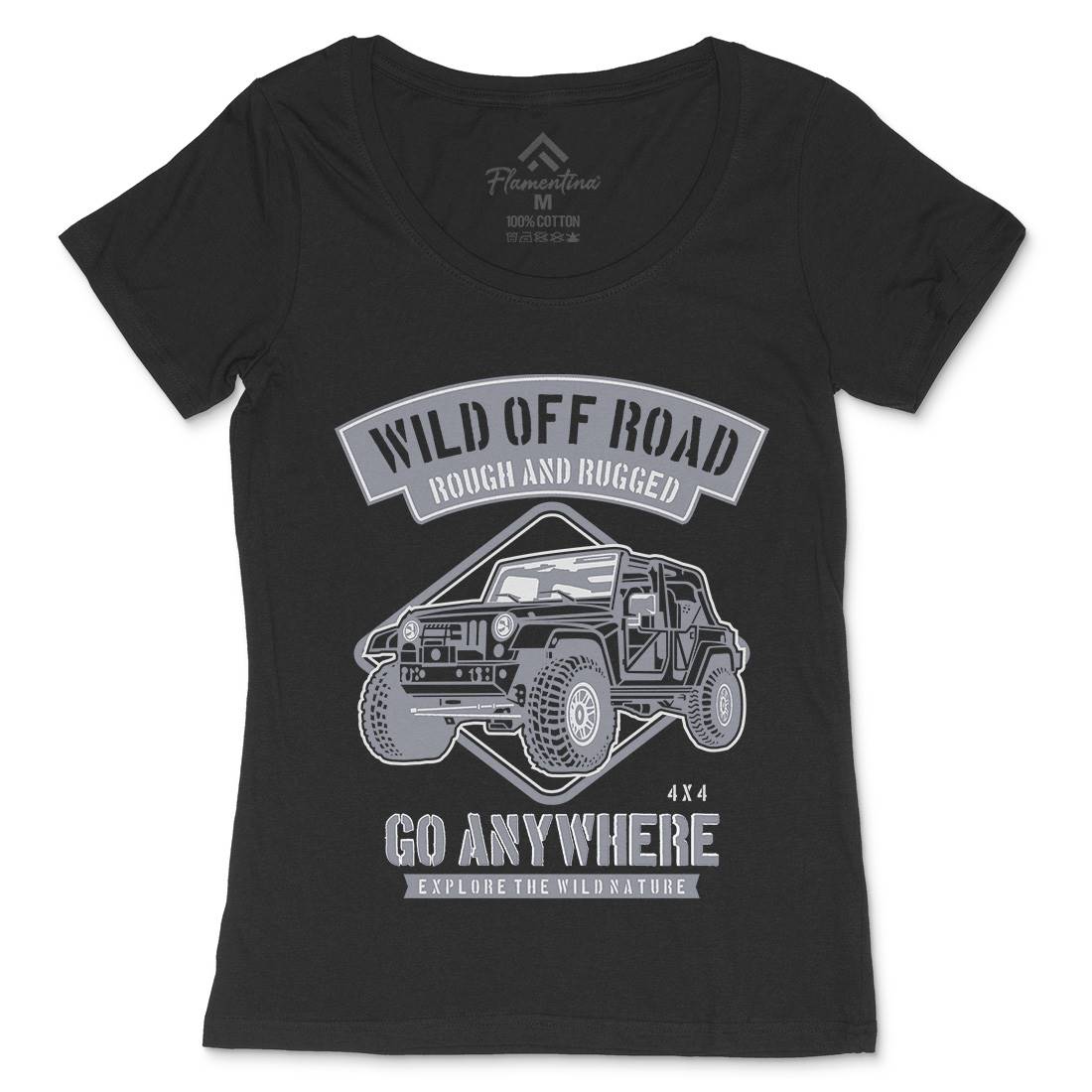 Wild Off Road Womens Scoop Neck T-Shirt Cars B271