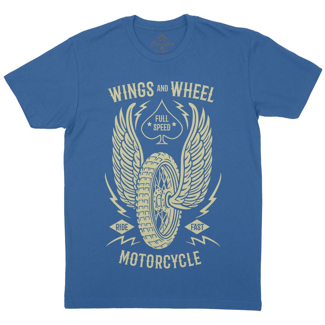 Wings And Wheel Mens Crew Neck T-Shirt Motorcycles B272