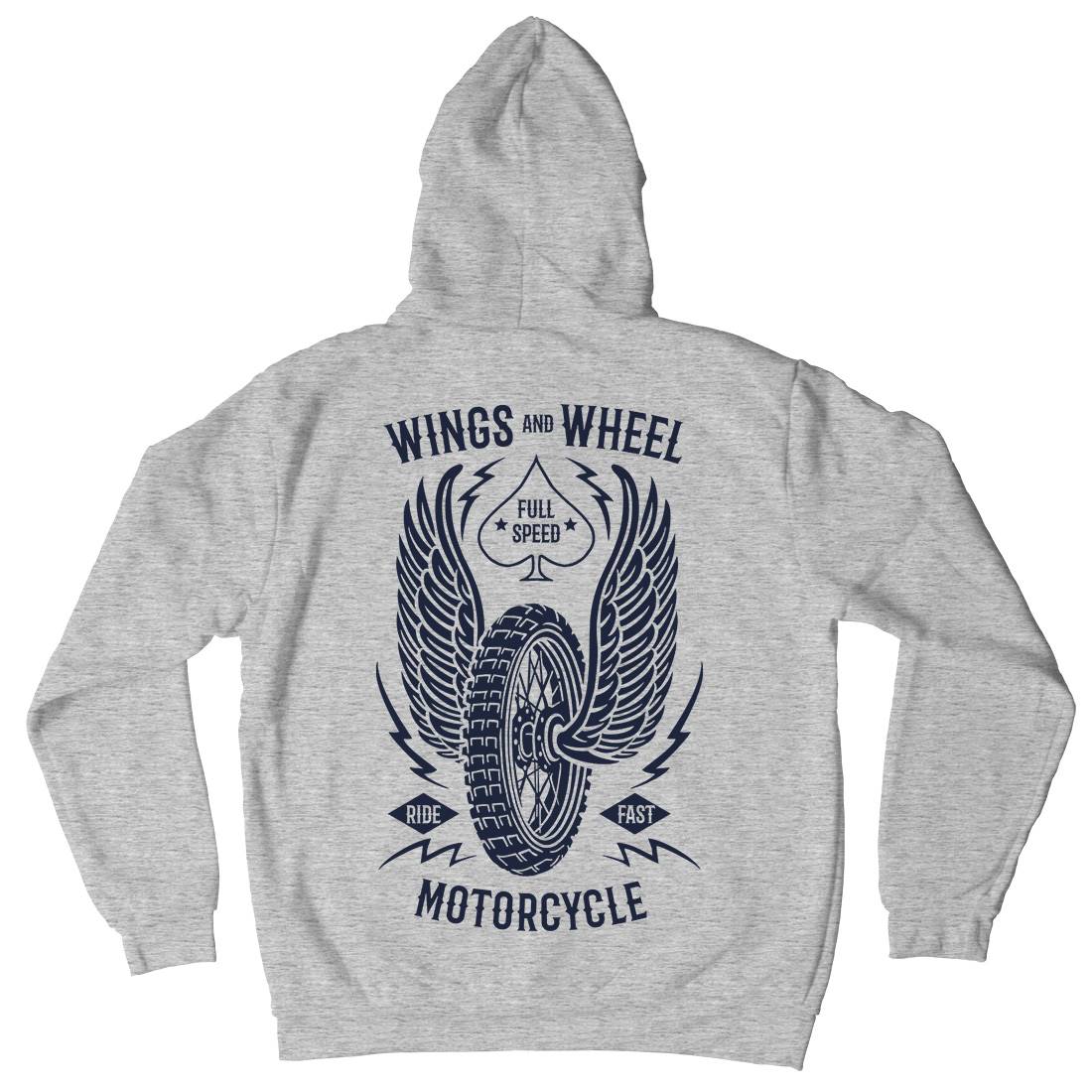 Wings And Wheel Mens Hoodie With Pocket Motorcycles B272