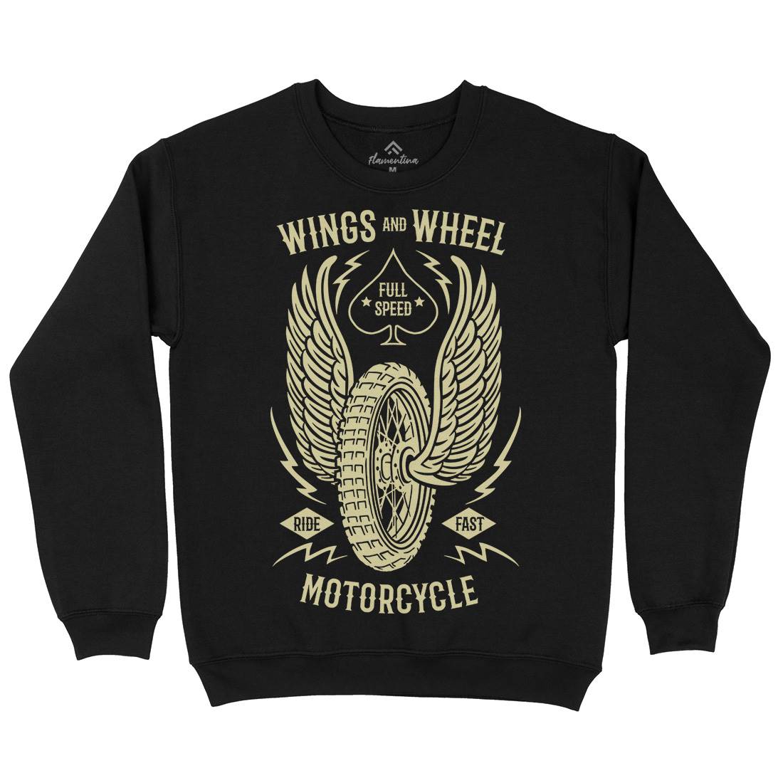 Wings And Wheel Kids Crew Neck Sweatshirt Motorcycles B272