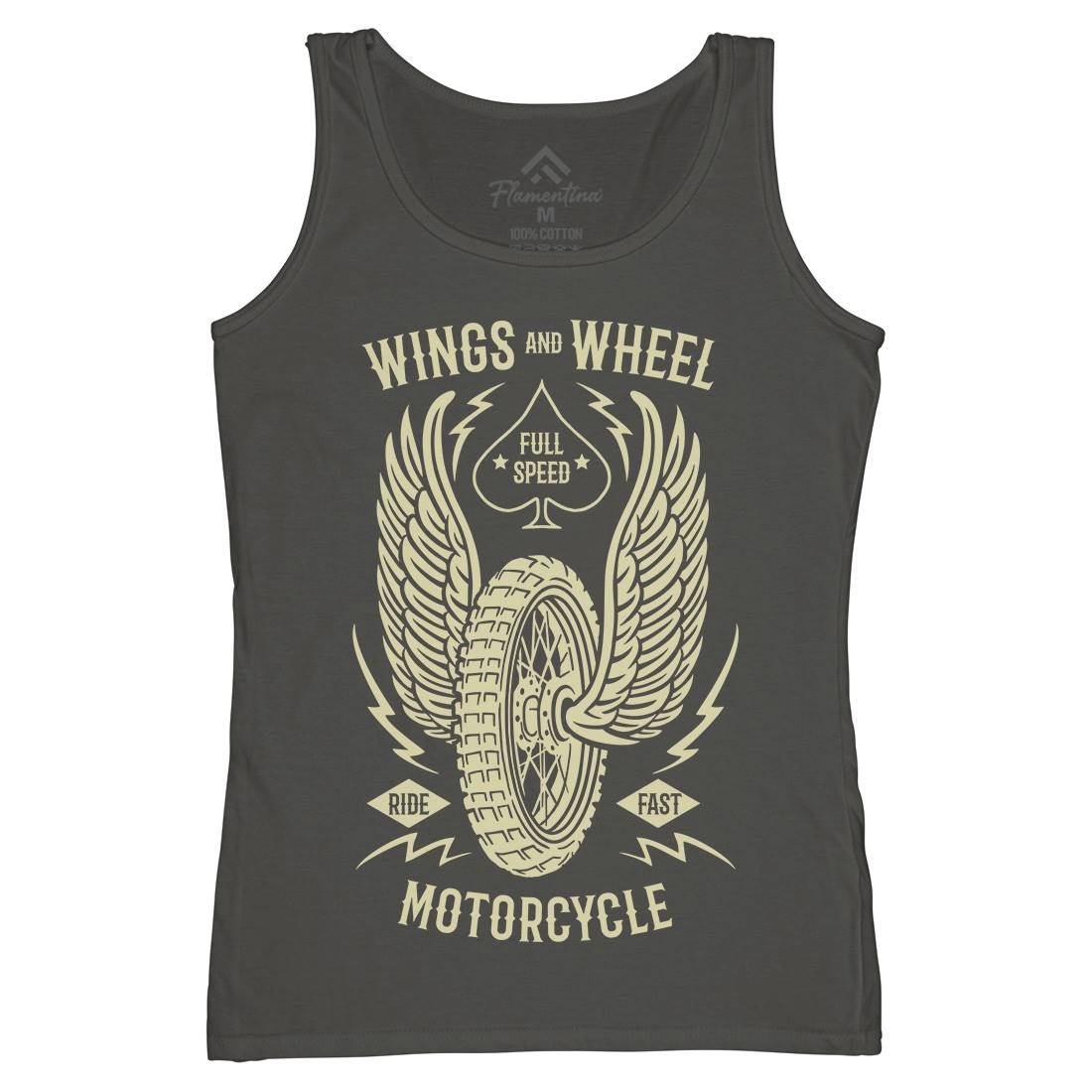 Wings And Wheel Womens Organic Tank Top Vest Motorcycles B272