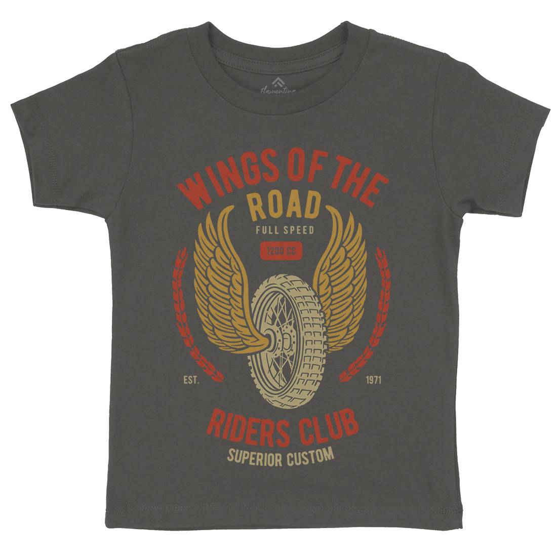 Wings Of The Road Kids Crew Neck T-Shirt Motorcycles B273
