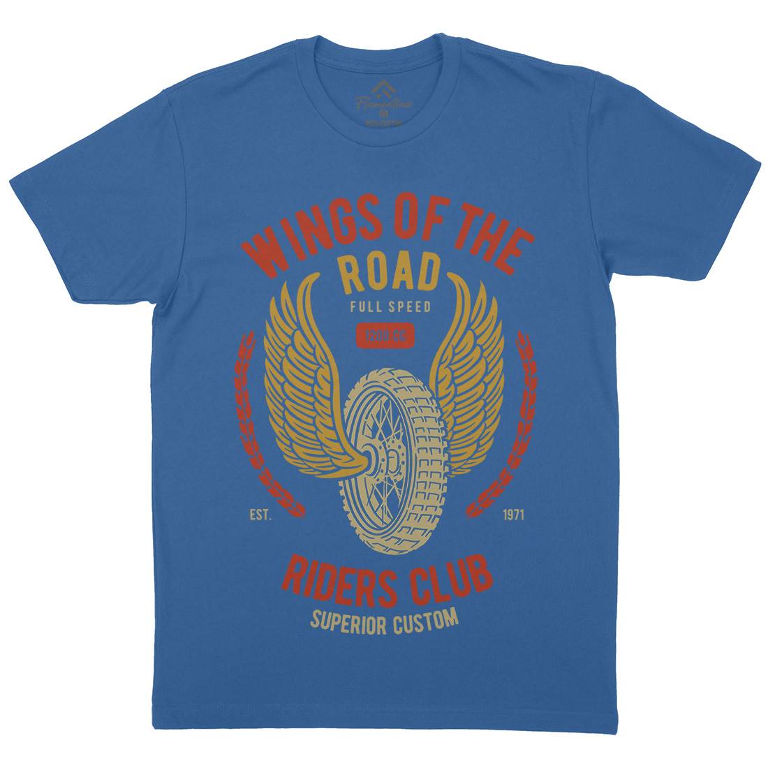 Wings Of The Road Mens Crew Neck T-Shirt Motorcycles B273