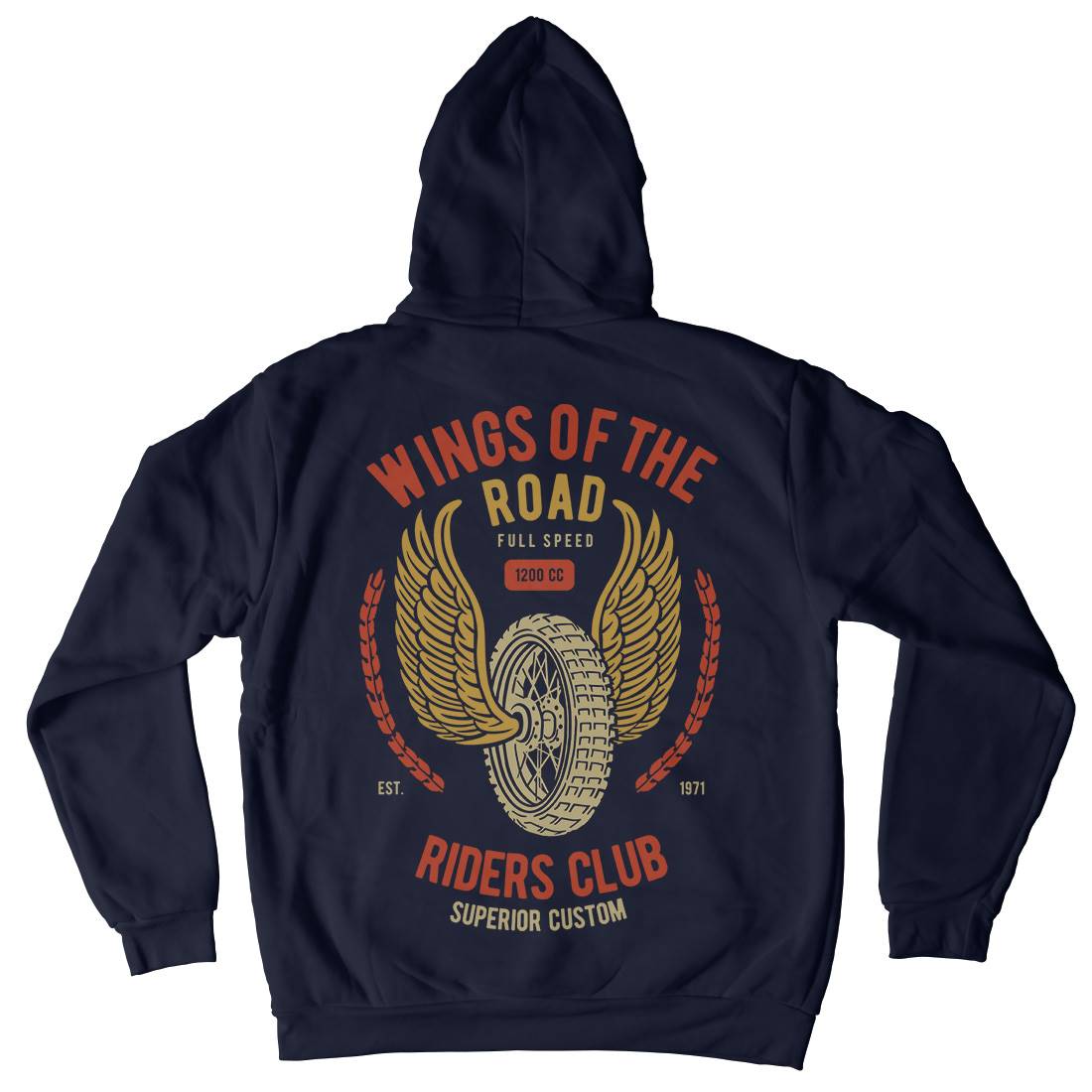 Wings Of The Road Mens Hoodie With Pocket Motorcycles B273