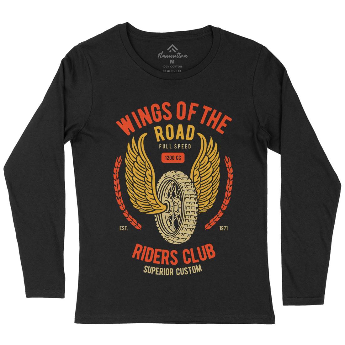 Wings Of The Road Womens Long Sleeve T-Shirt Motorcycles B273