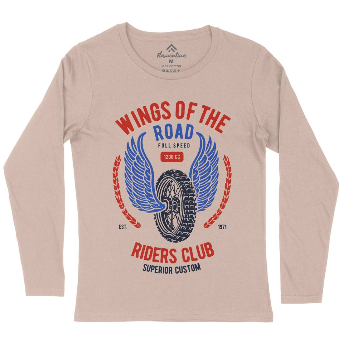Wings Of The Road Womens Long Sleeve T-Shirt Motorcycles B273