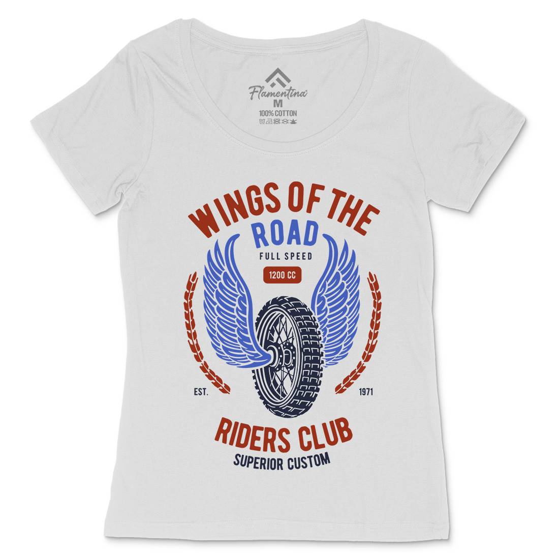 Wings Of The Road Womens Scoop Neck T-Shirt Motorcycles B273