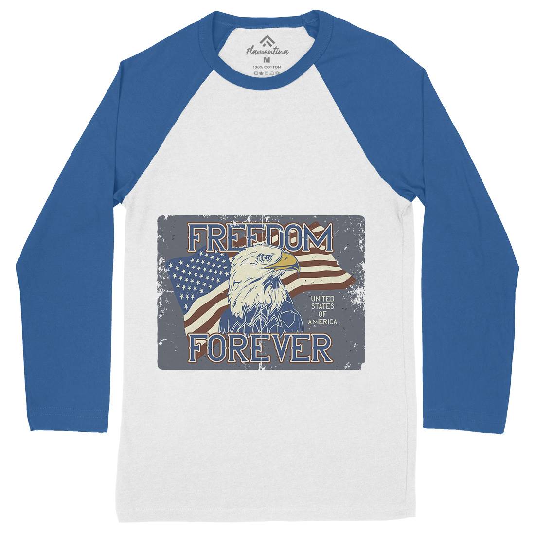American Eagle Mens Long Sleeve Baseball T-Shirt American B274