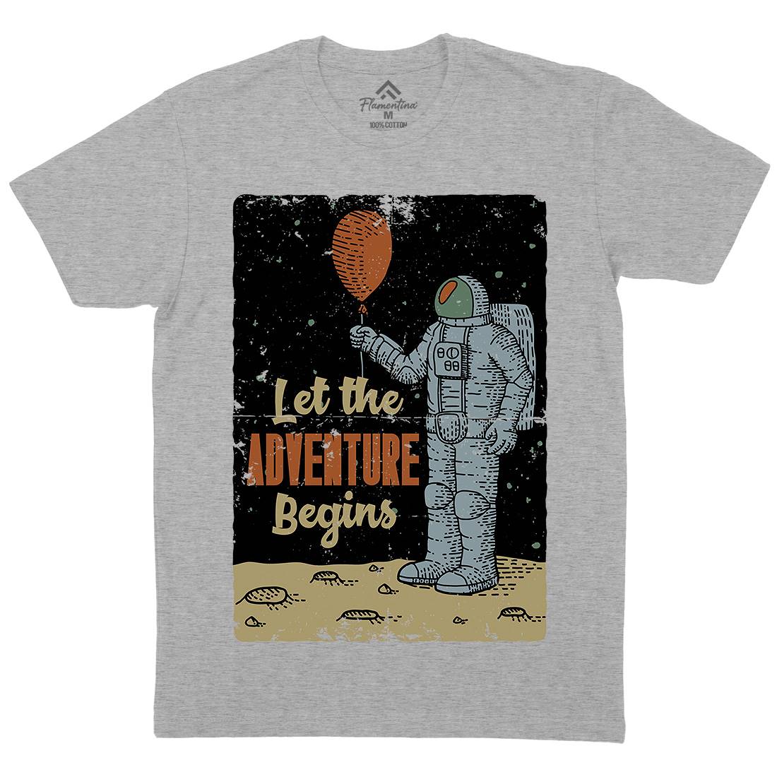 Astronaut Mens Organic Crew Neck T-Shirt Space B275