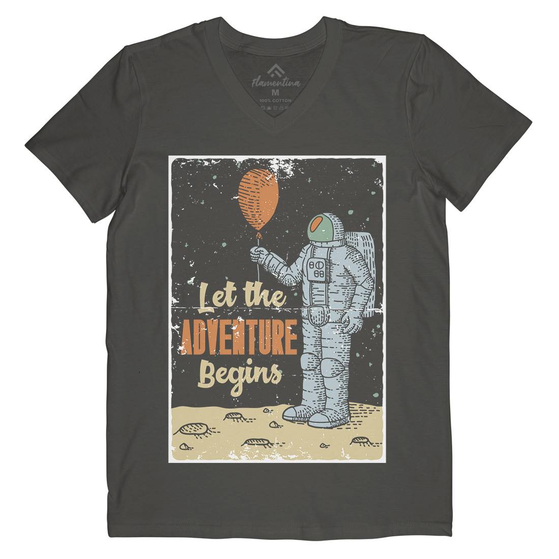Astronaut Mens V-Neck T-Shirt Space B275