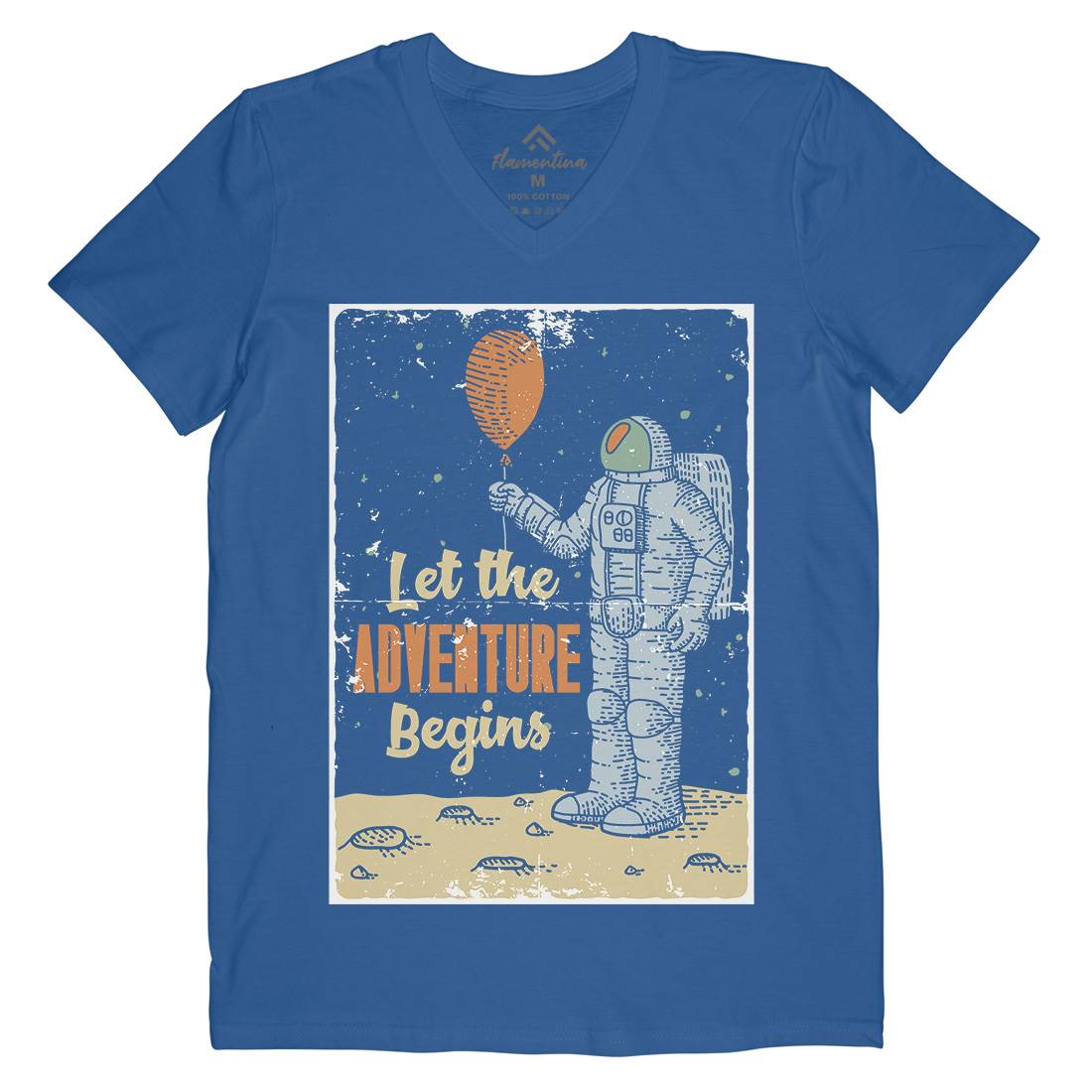 Astronaut Mens V-Neck T-Shirt Space B275
