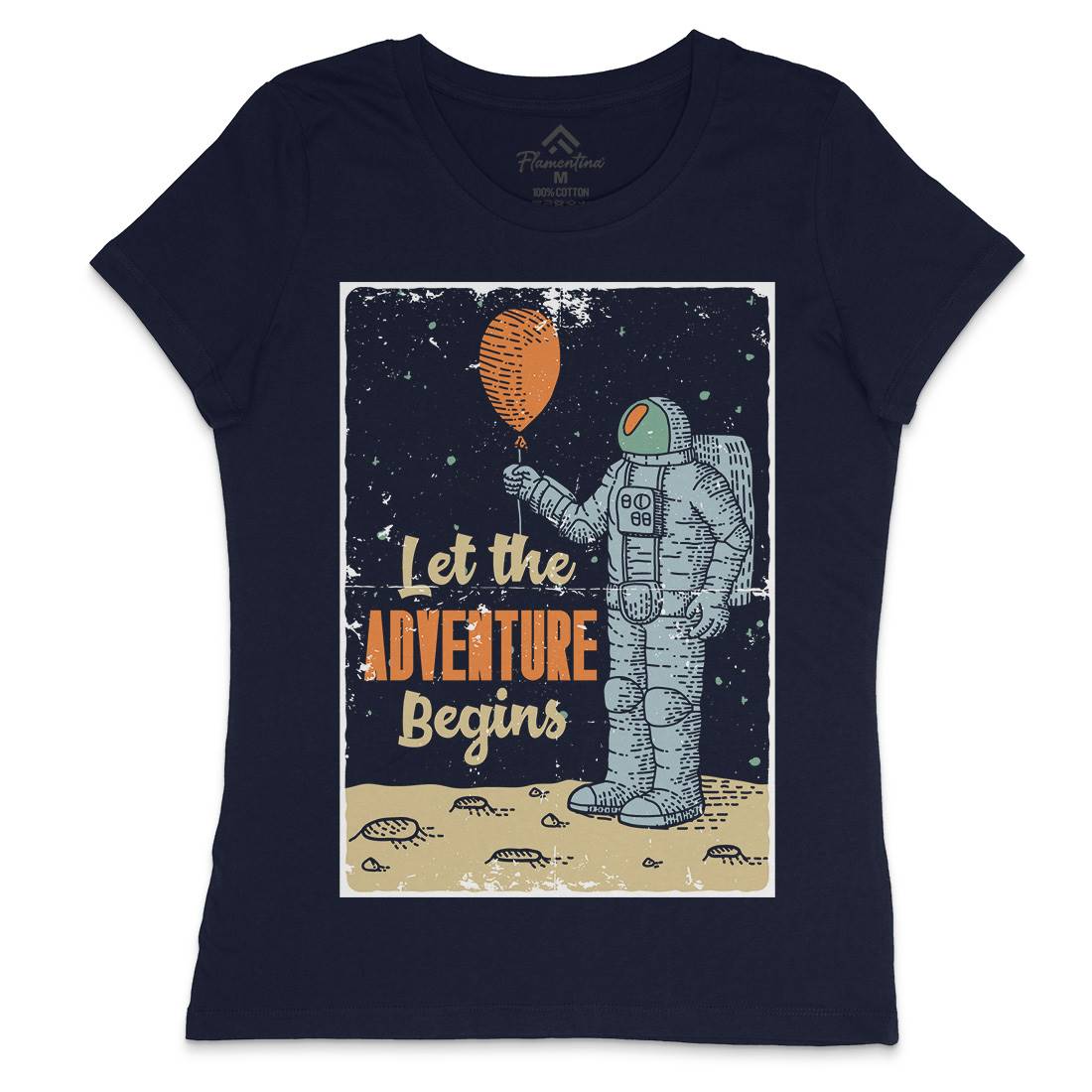 Astronaut Womens Crew Neck T-Shirt Space B275