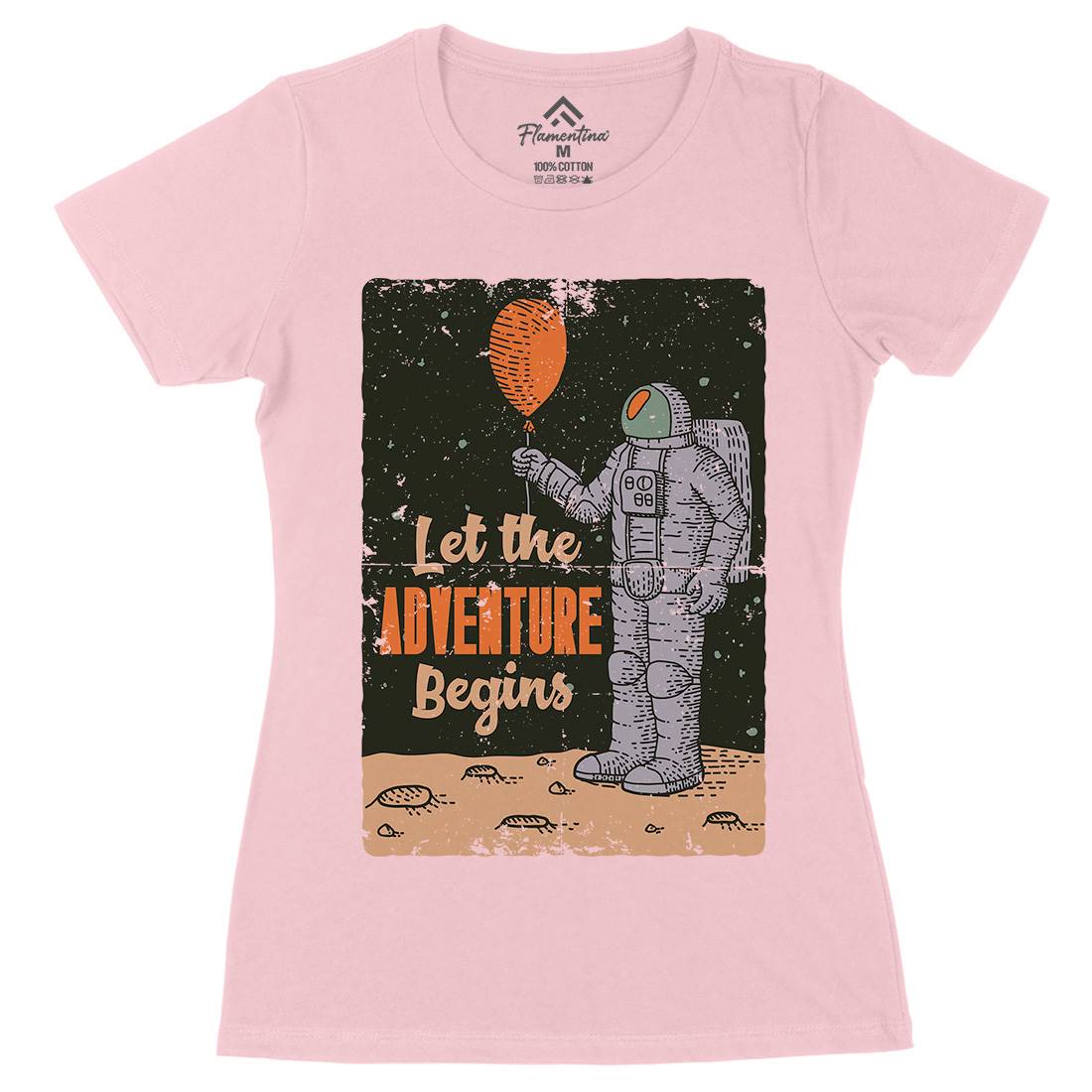 Astronaut Womens Organic Crew Neck T-Shirt Space B275