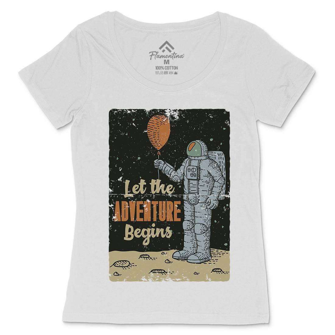 Astronaut Womens Scoop Neck T-Shirt Space B275