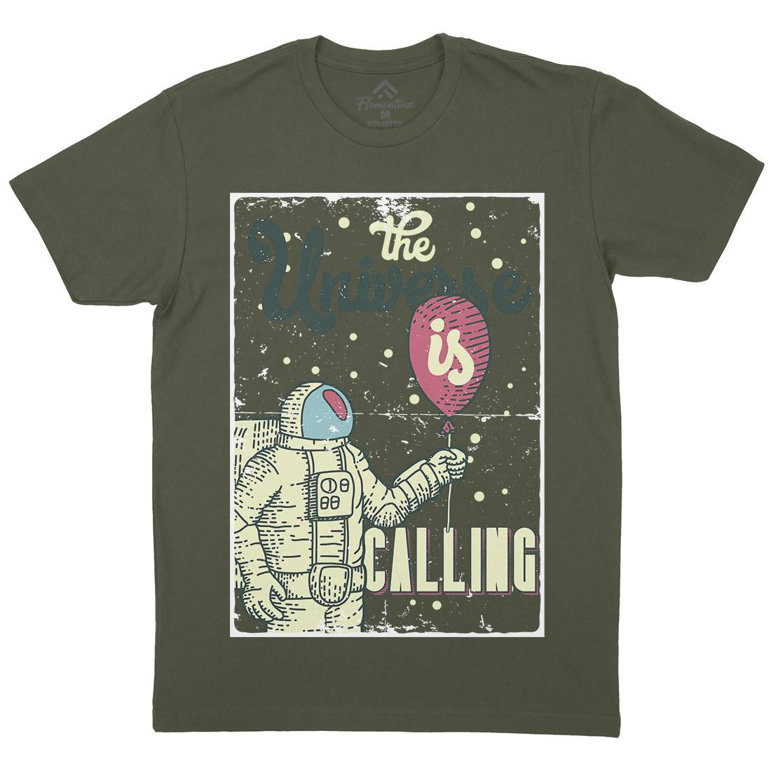 Astronaut Mens Organic Crew Neck T-Shirt Space B276