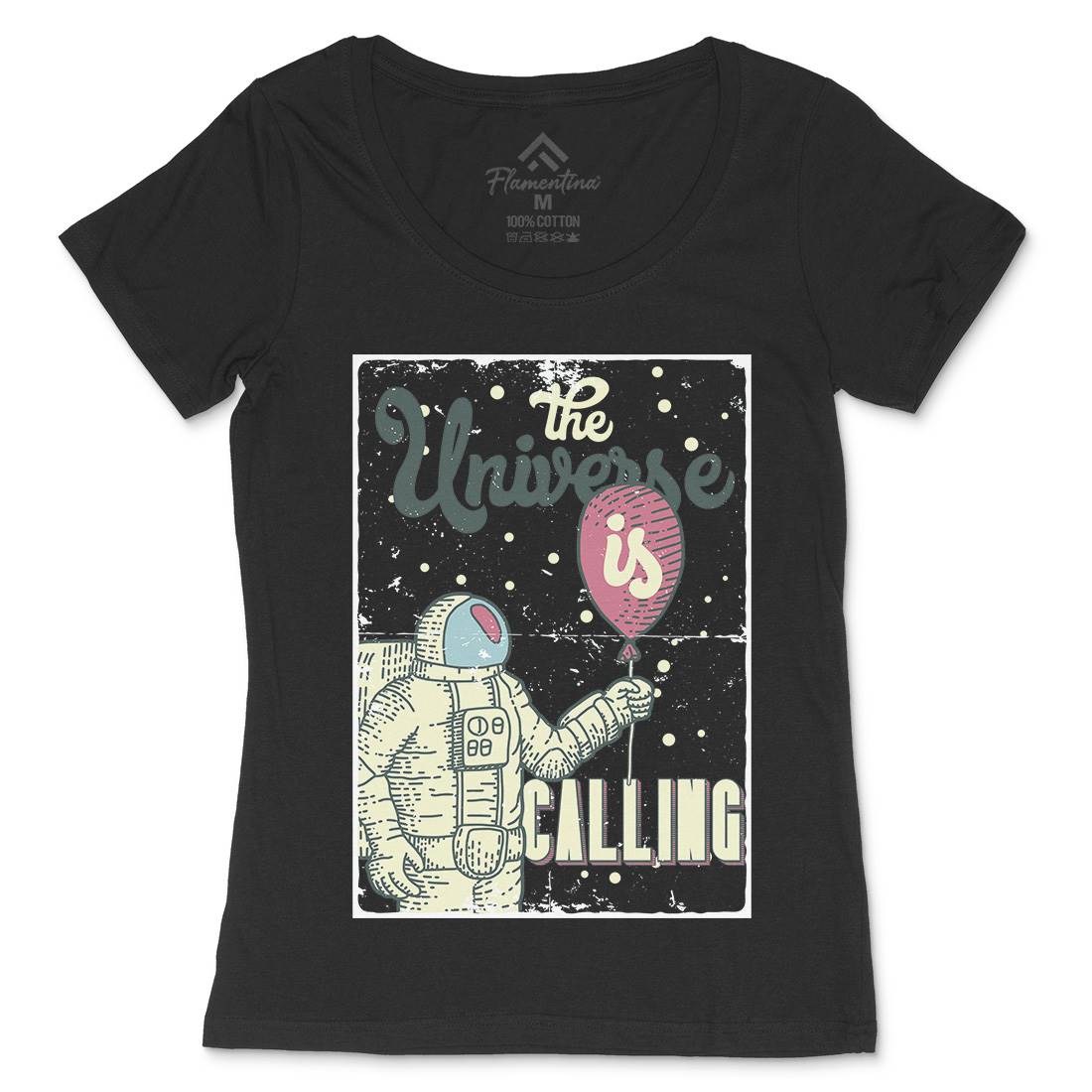 Astronaut Womens Scoop Neck T-Shirt Space B276