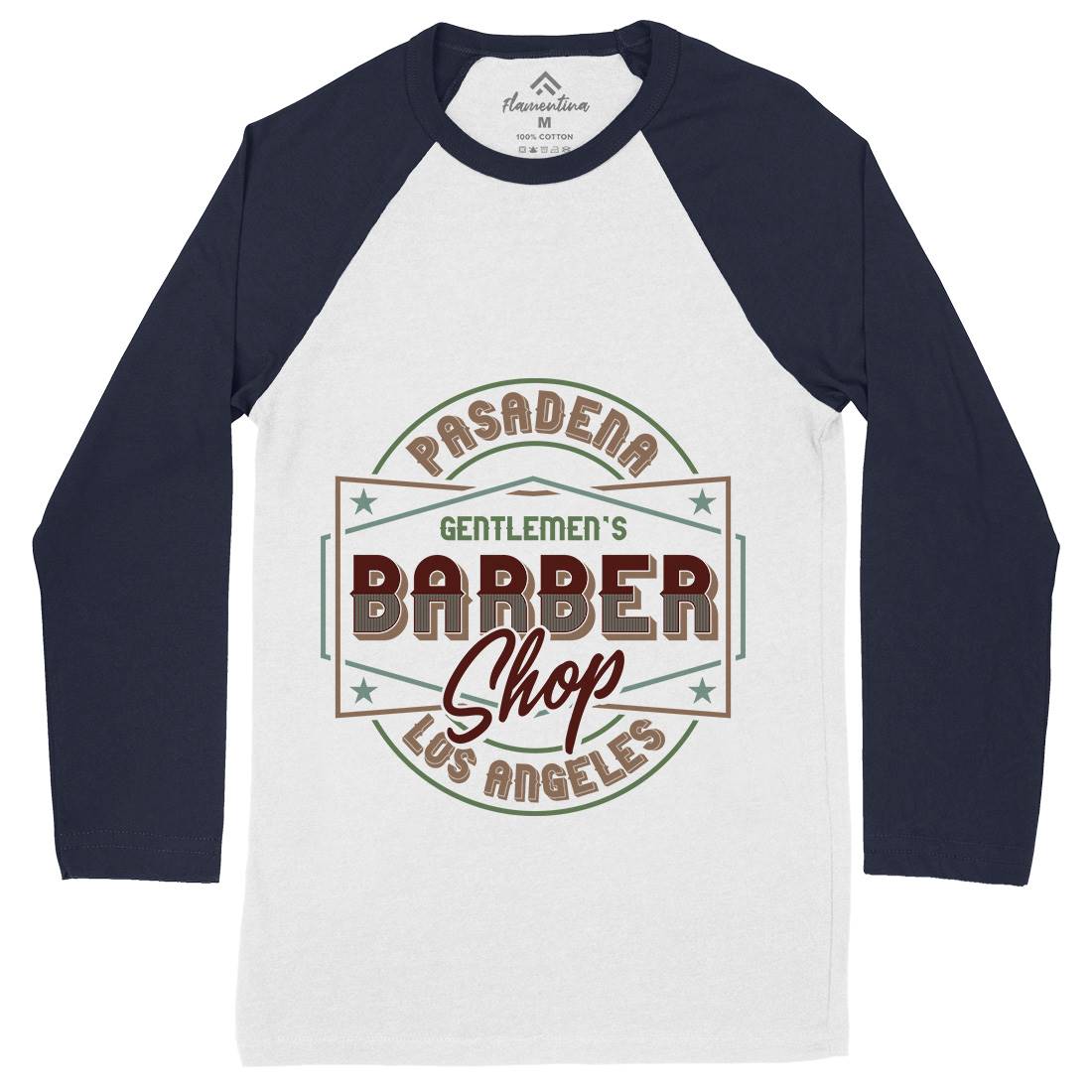 Beard Mens Long Sleeve Baseball T-Shirt Barber B277